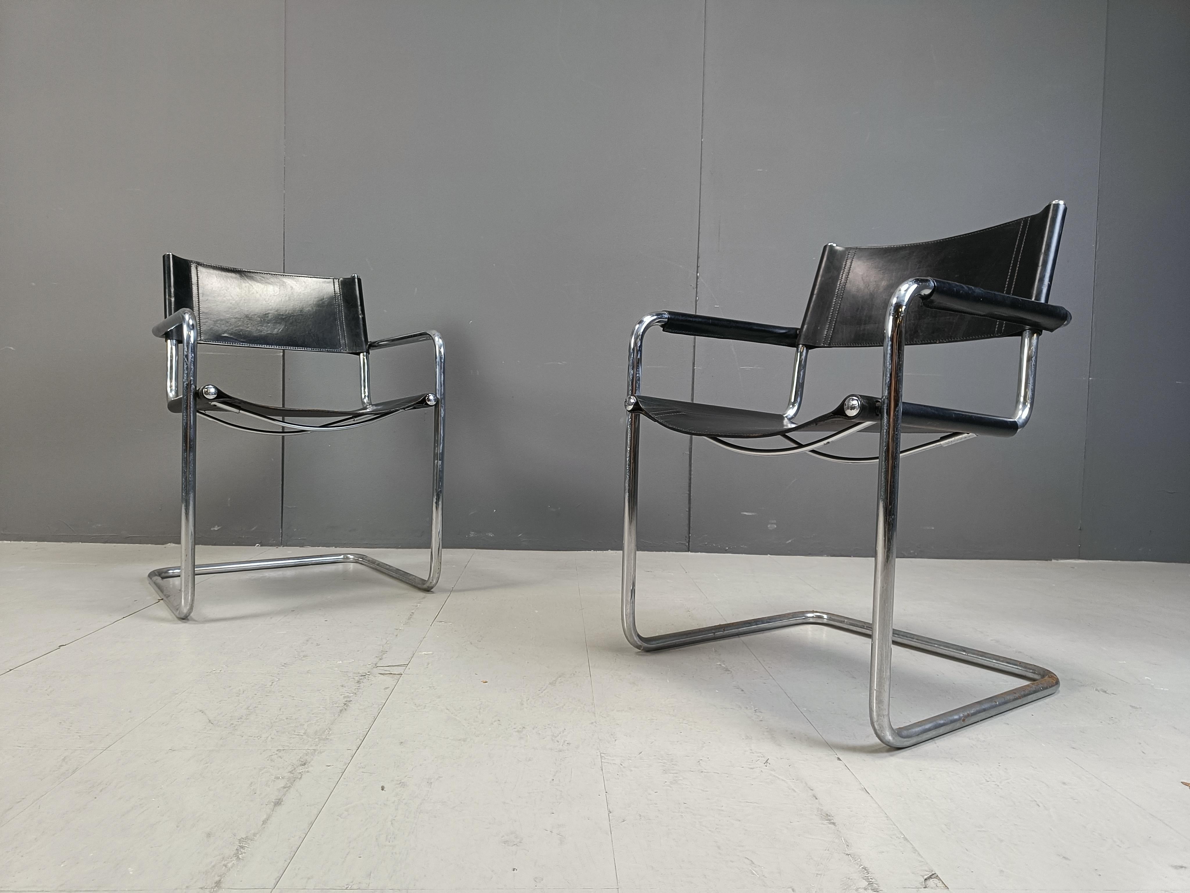 Set of 6 Cantilever dining chairs by Linea Veam, 1980s 3