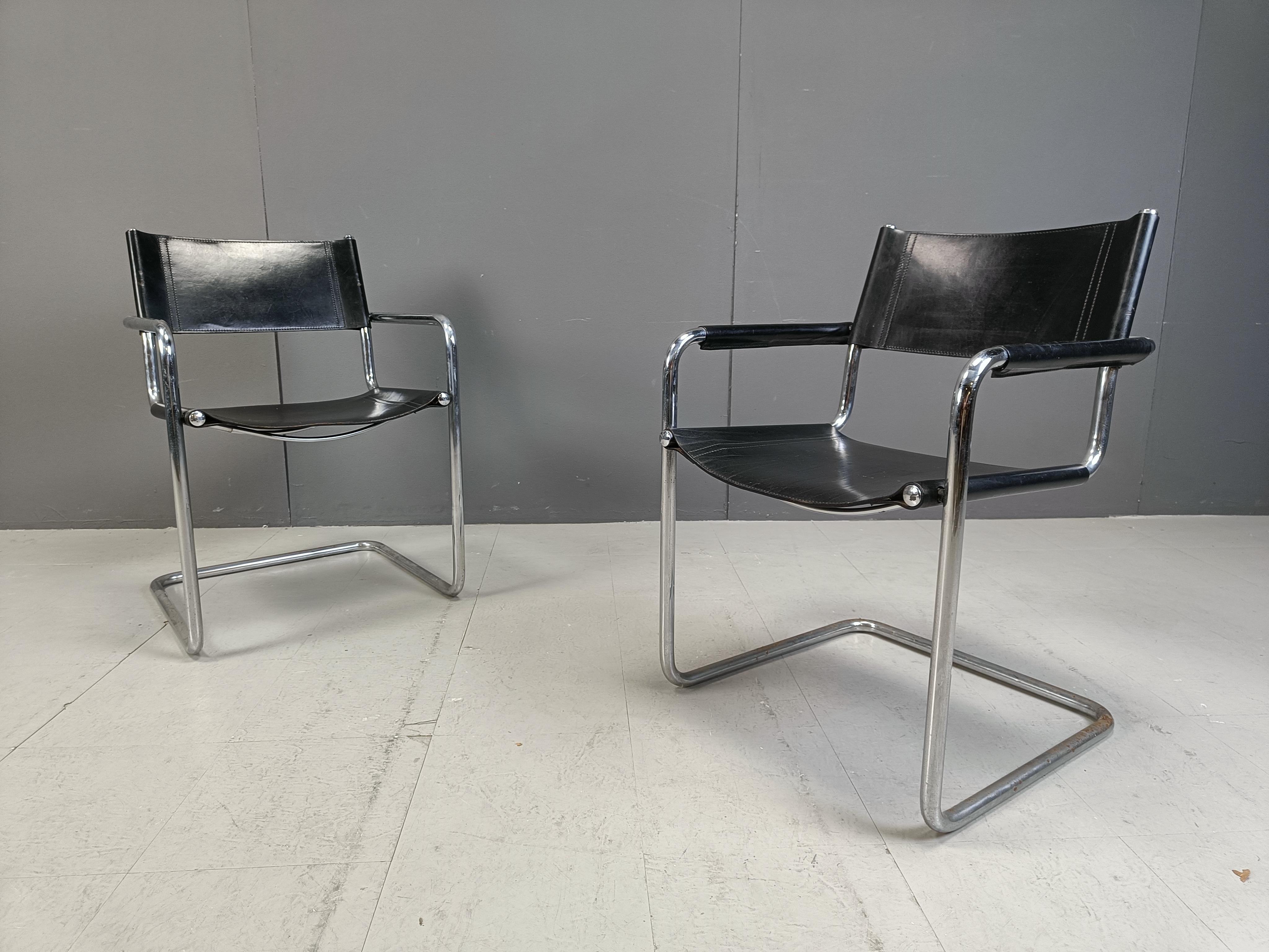 Set of 6 Cantilever dining chairs by Linea Veam, 1980s 4