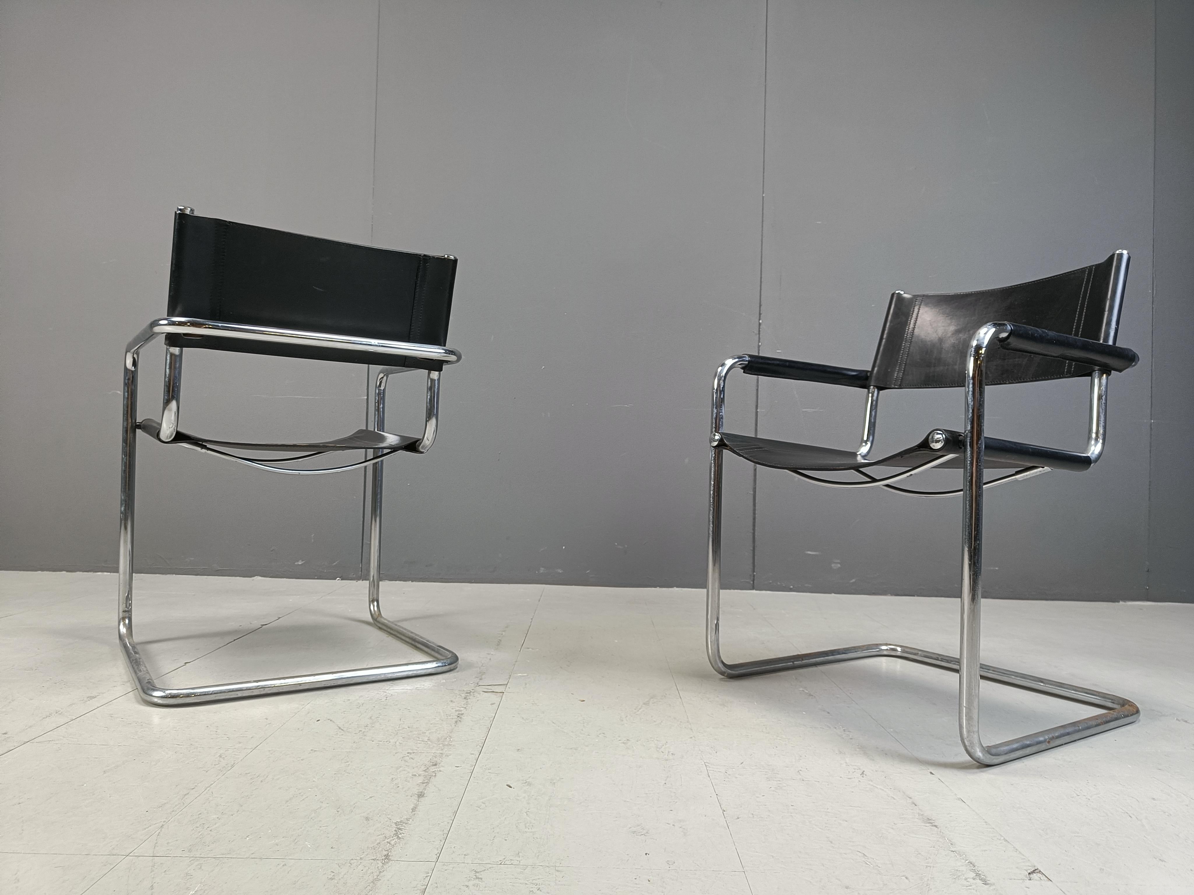 Set of 6 Cantilever dining chairs by Linea Veam, 1980s 5