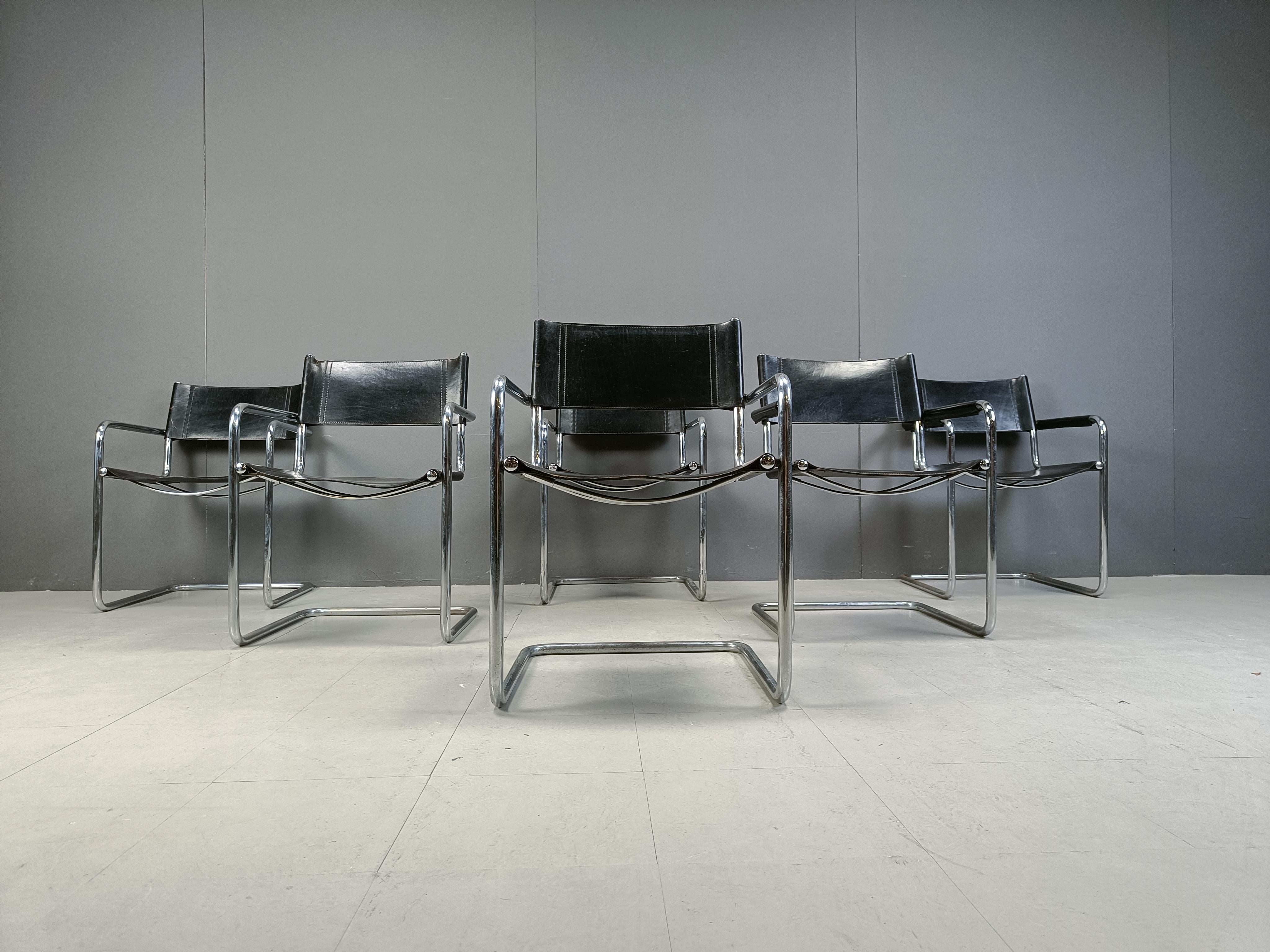 Late 20th Century Set of 6 Cantilever dining chairs by Linea Veam, 1980s