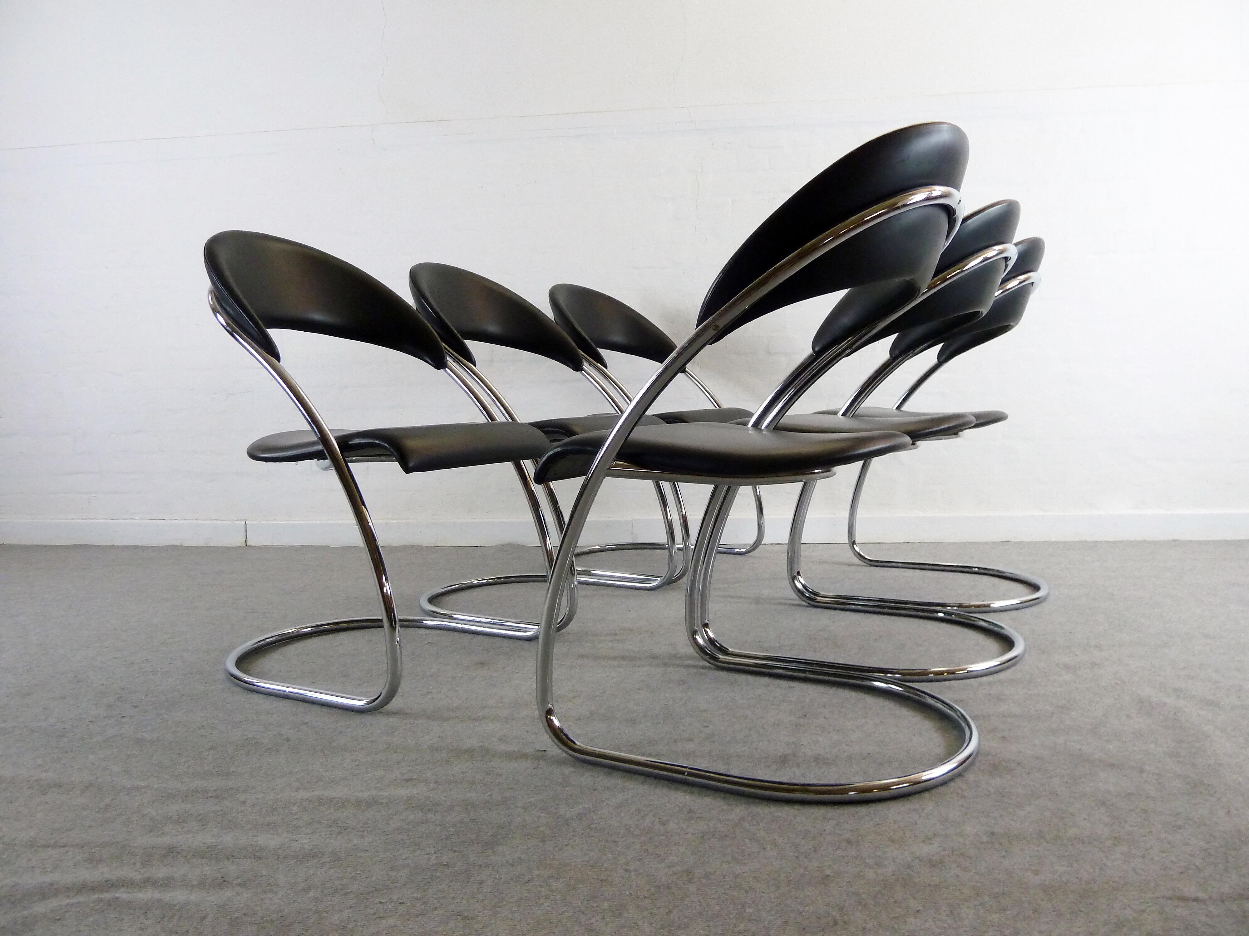 Set di 6 sedie a sbalzo Thonet Bauhaus Modello ST14 Hans Luckhardt in vendita 2