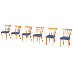 Set of 6 Carl Malmsten "Pyramid" Dining Chairs, 1950s