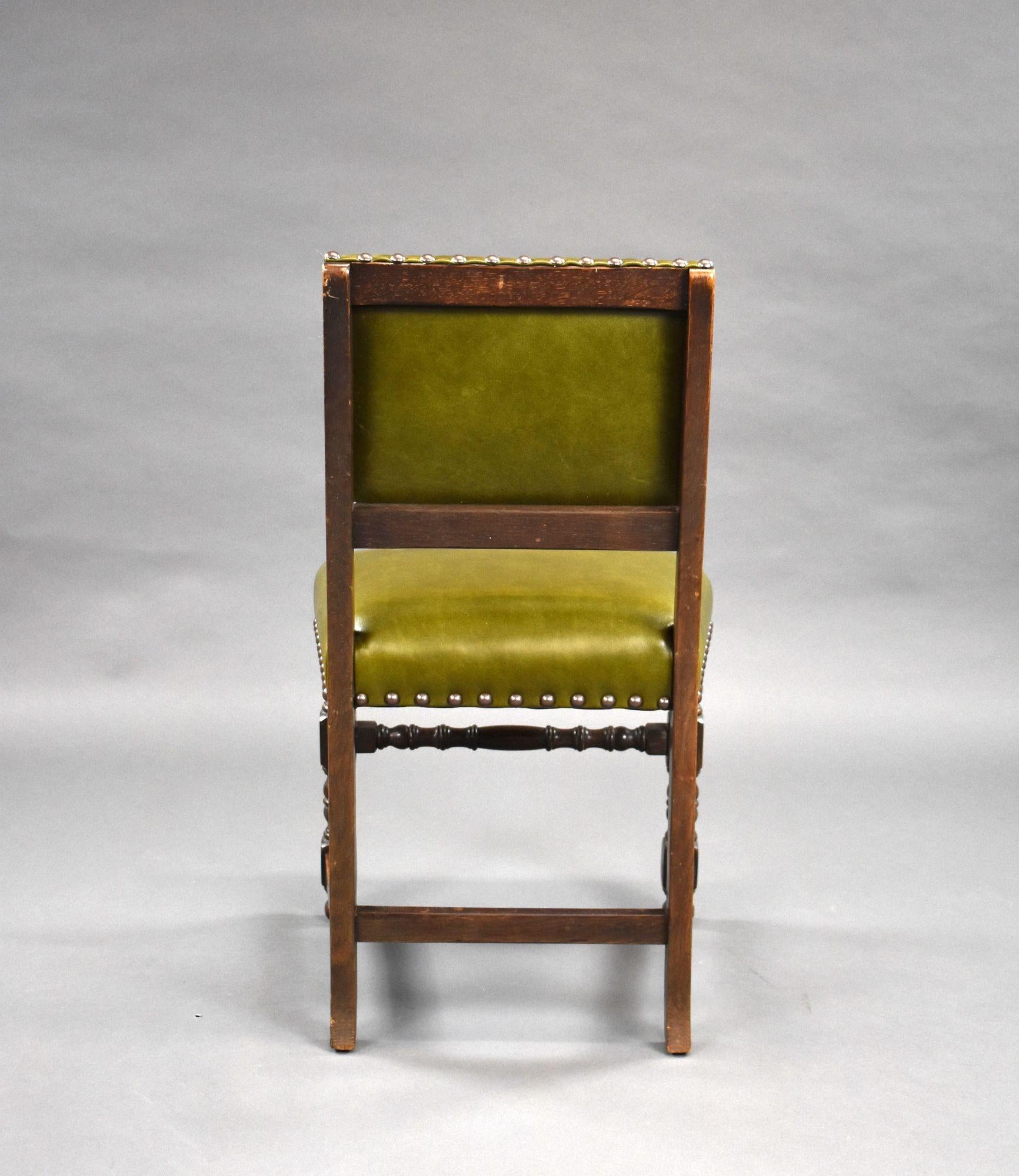 Set of 6 Carolean Style Oak Dining Chairs 6