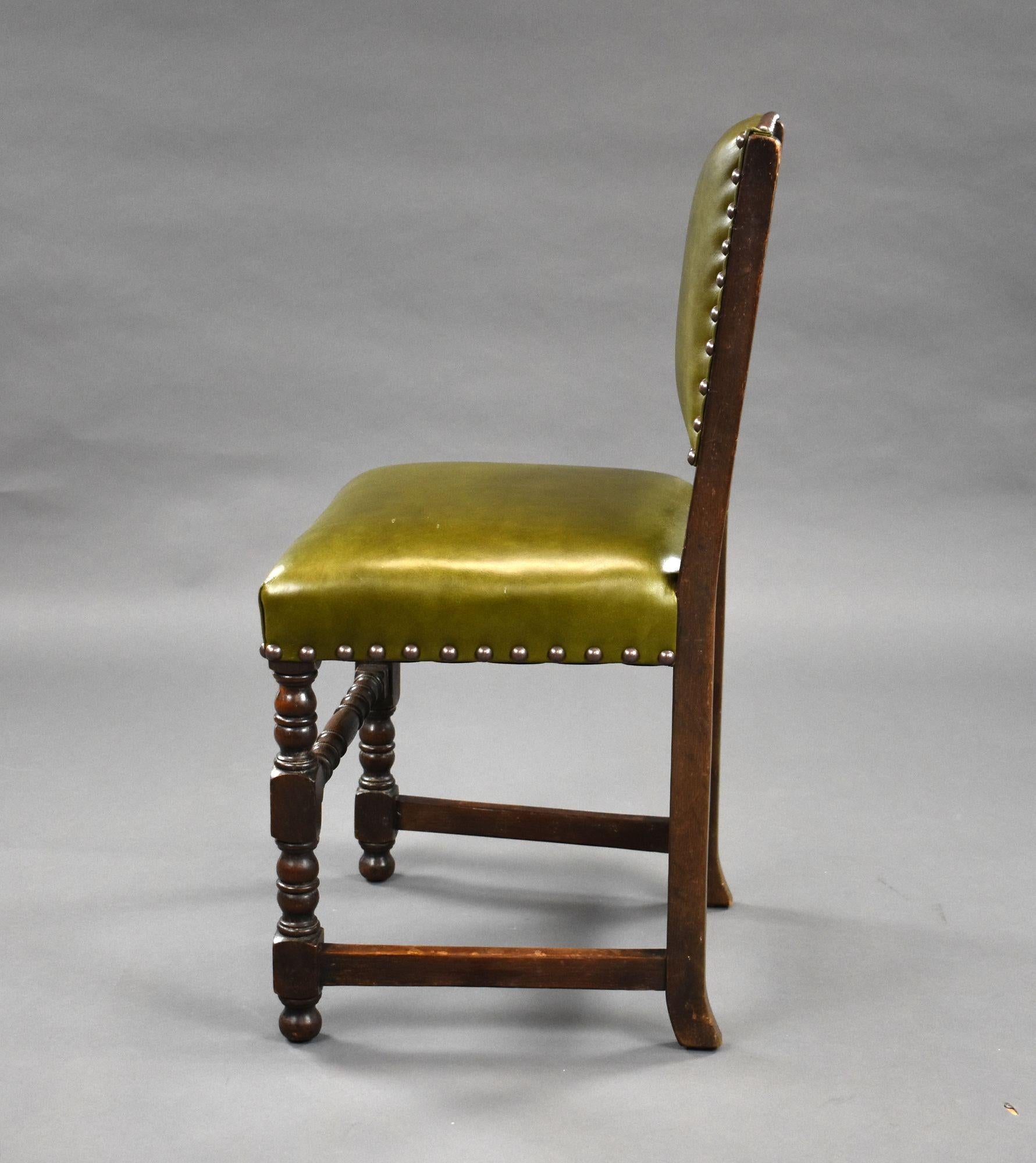 Set of 6 Carolean Style Oak Dining Chairs 7