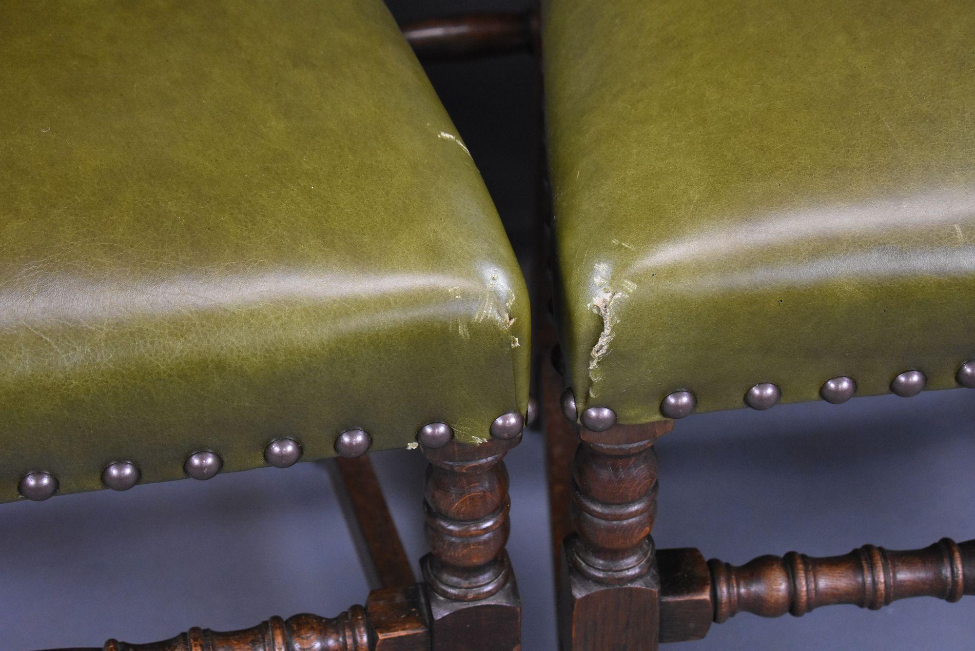 Set of 6 Carolean Style Oak Dining Chairs 9