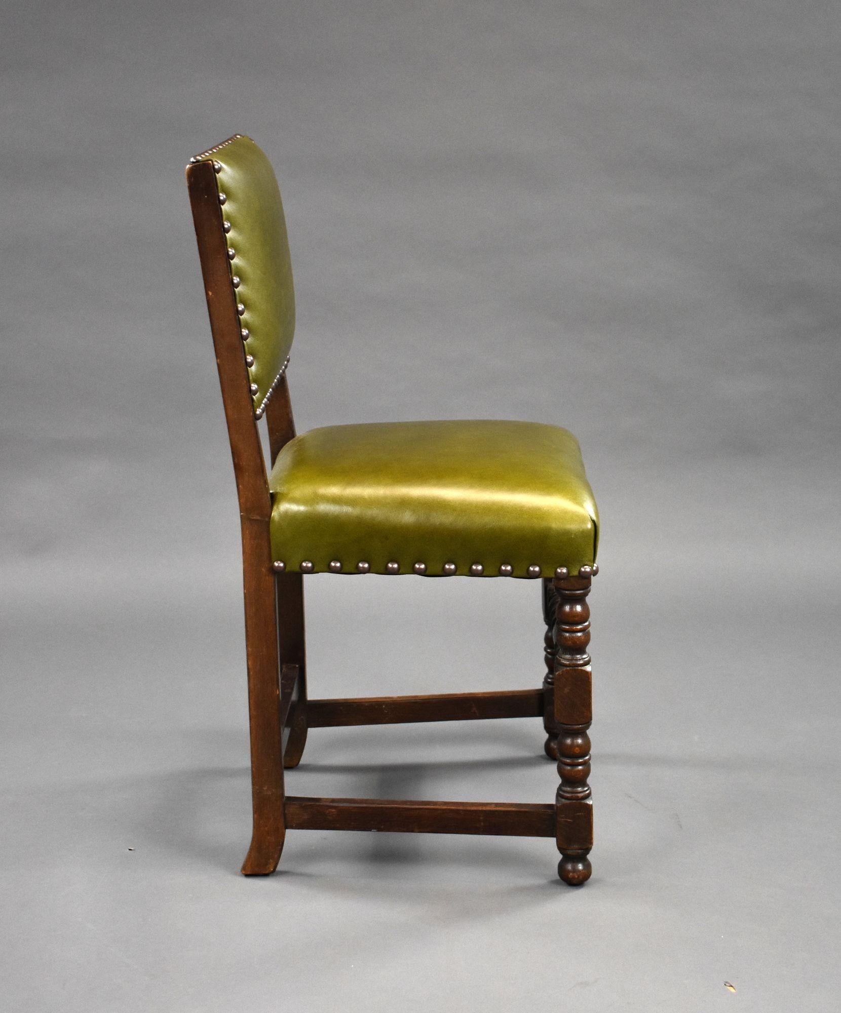 Set of 6 Carolean Style Oak Dining Chairs 5