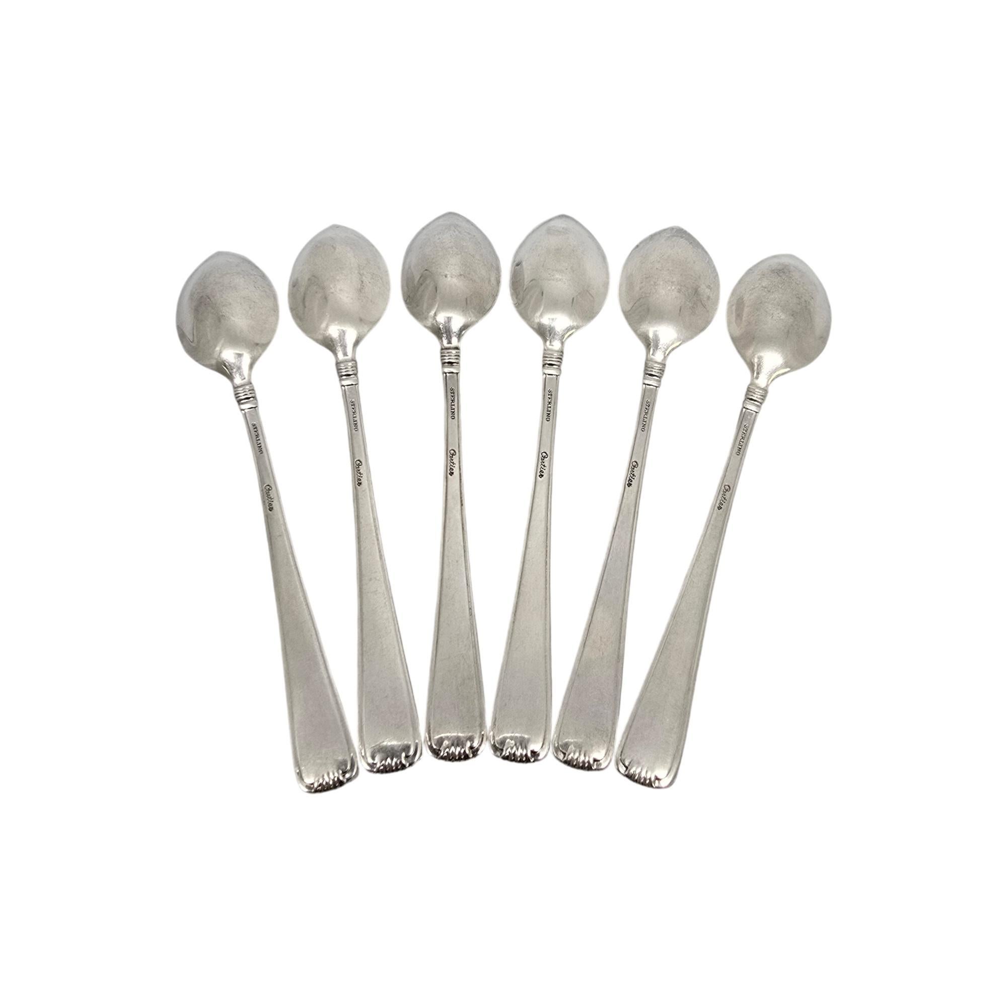 Set di 6 cucchiai da pompelmo in argento sterling nel modello Marie Louise di Cartier con monogramma.

Il monogramma sembra essere D. A.

Il modello Marie Louise di Cartier presenta un semplice e intramontabile design a volute con bordi a coste.
