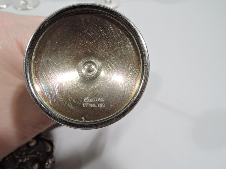 Set of 6 Cartier Mid-Century Modern Sterling Silver Cordial Cups For ...
