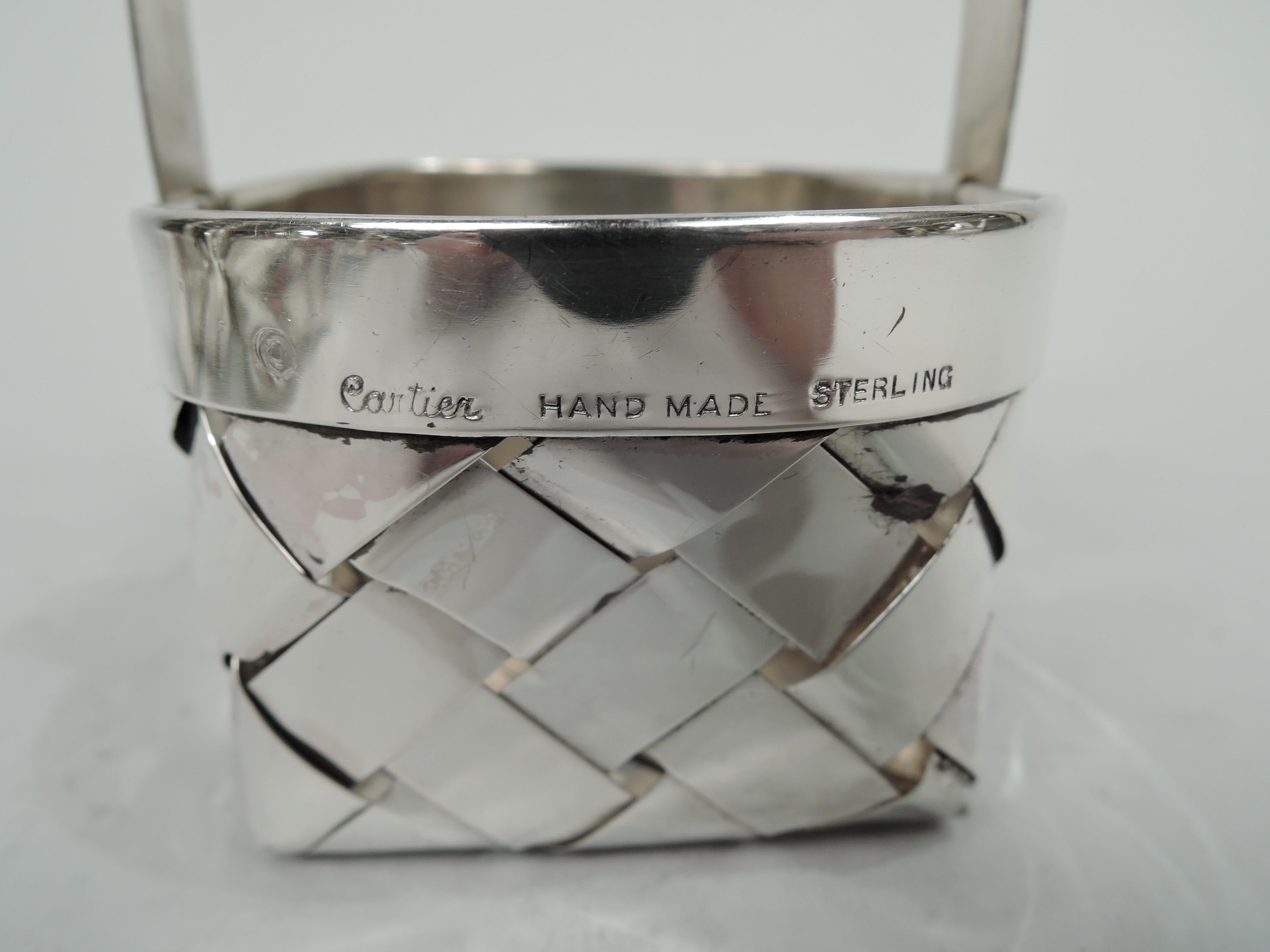 20th Century Set of 6 Cartier Small Splurge-Size Sterling Silver Baskets