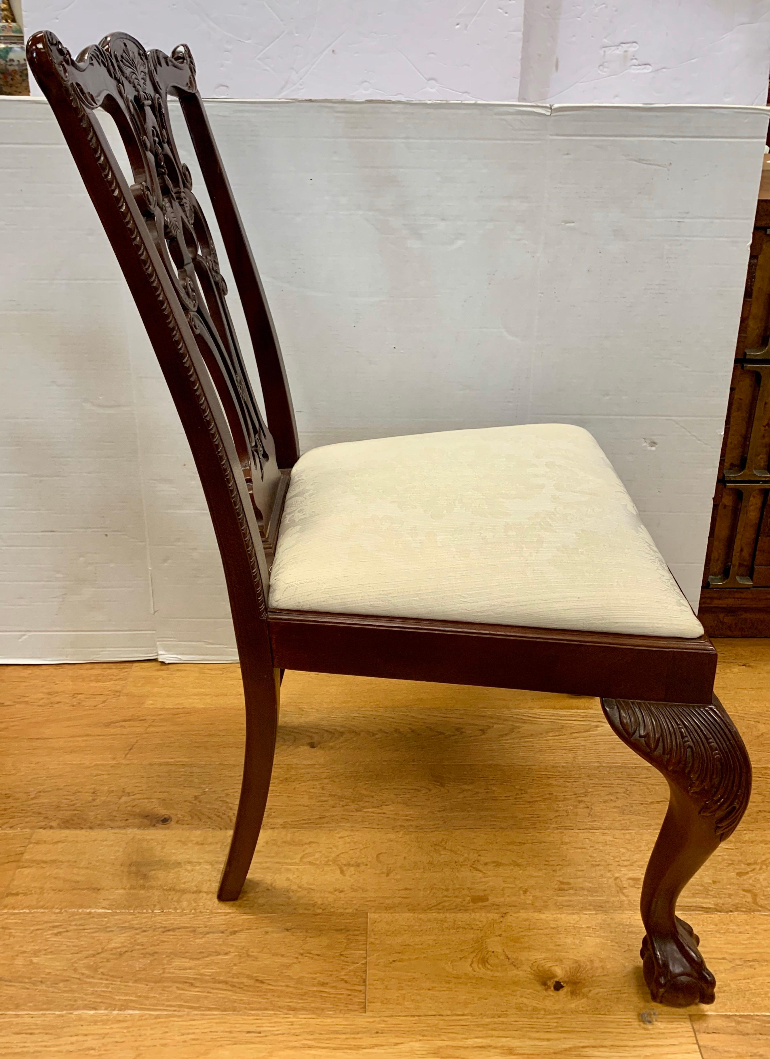 Set of 6 Carved Mahogany Chippendale Dining Chairs 1