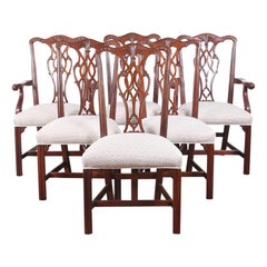 Set of 6 Carved Oak Dining Chairs