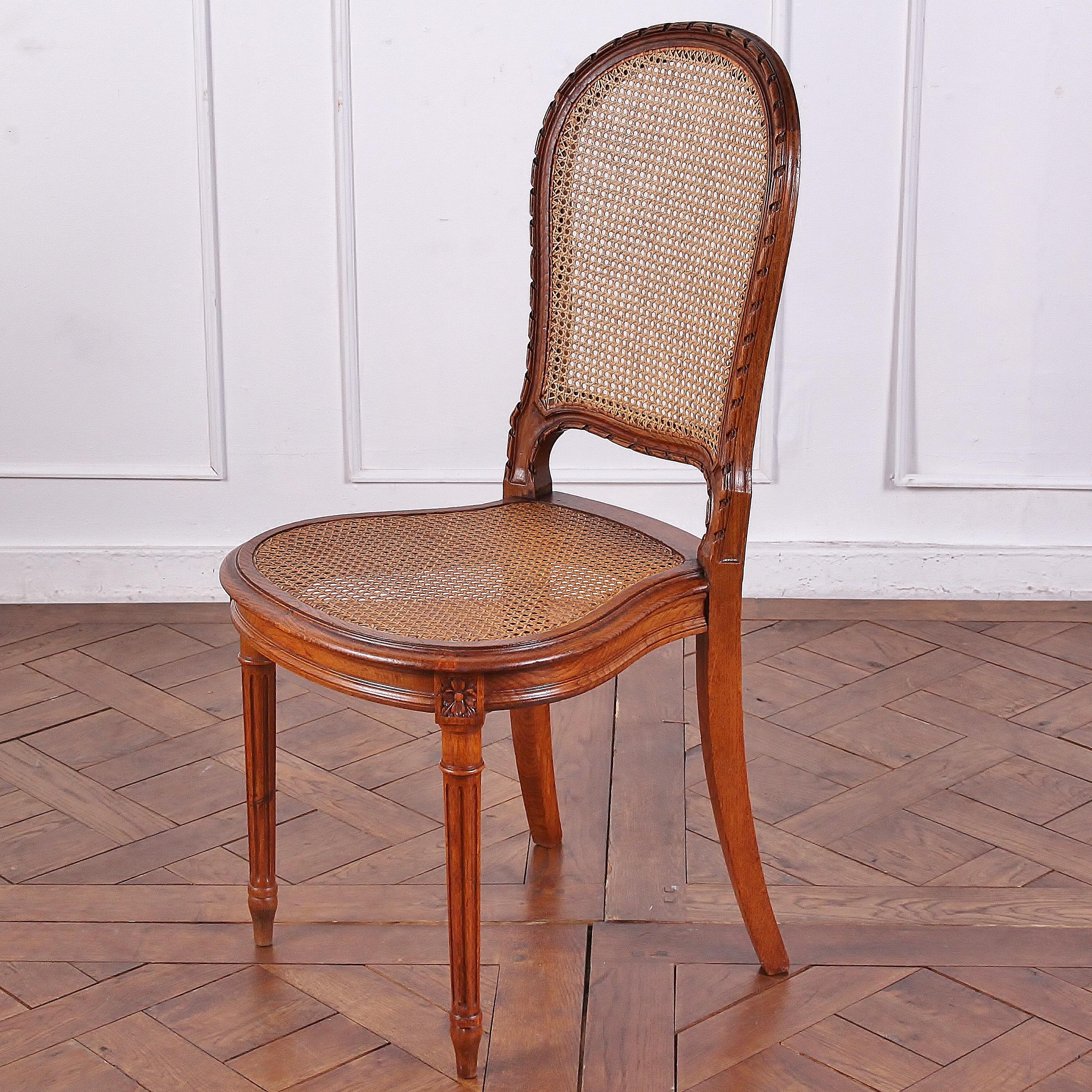 Set of 6 Carved Oak Louis XVI Dining Chairs 2