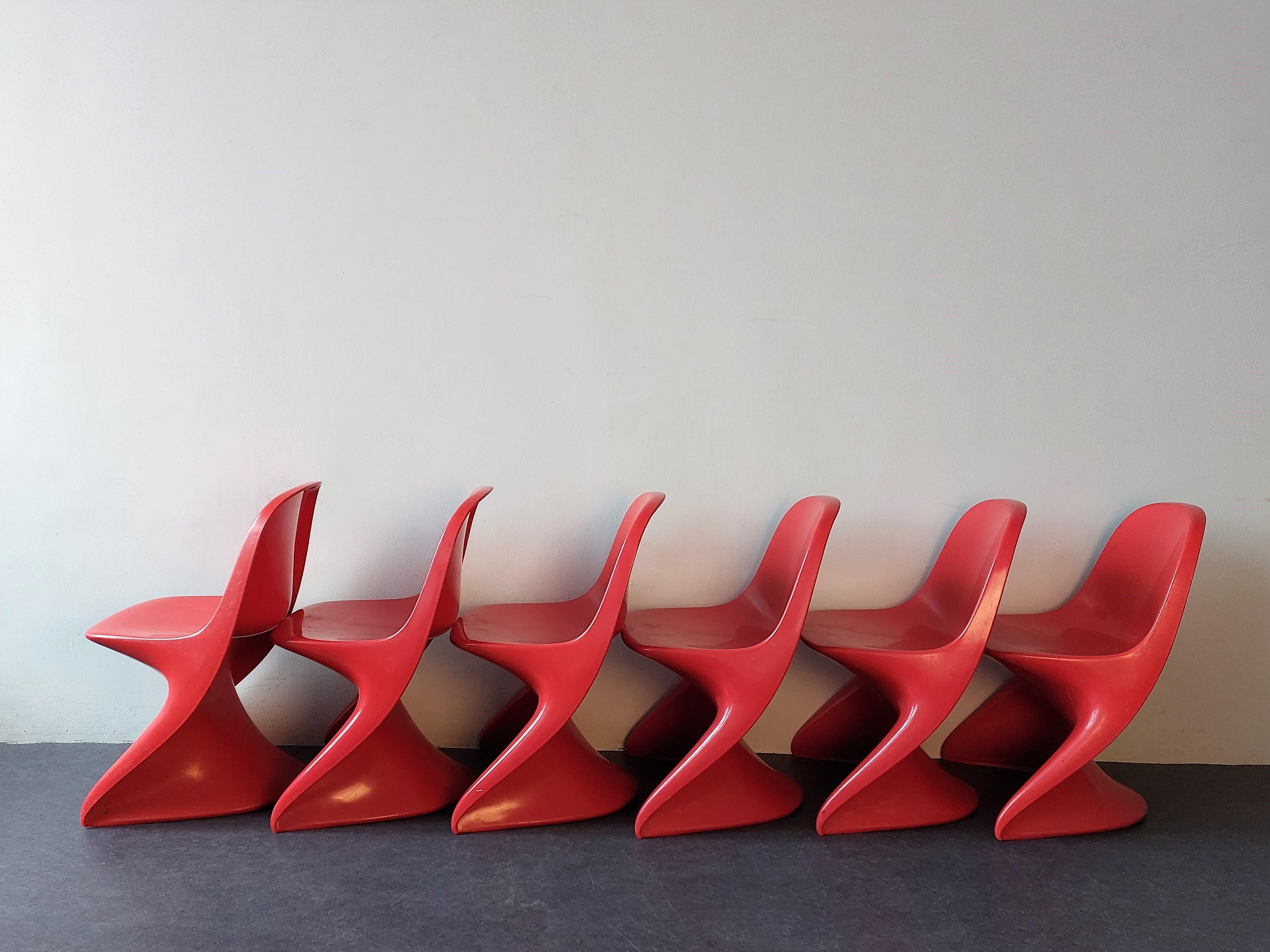 Mid-Century Modern Set of 6 Casalino1 Children's Chairs by Alexander Begge for Casala, Italy 1970's For Sale