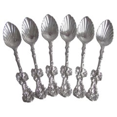 Set of 6 Cased Naturalistic Teaspoon by William Theobalds, 1839/40