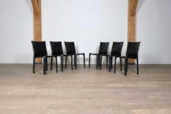 Ensemble de 6 chaises de salle à manger Cassina CAB 412 par Mario Bellini, années 1980
