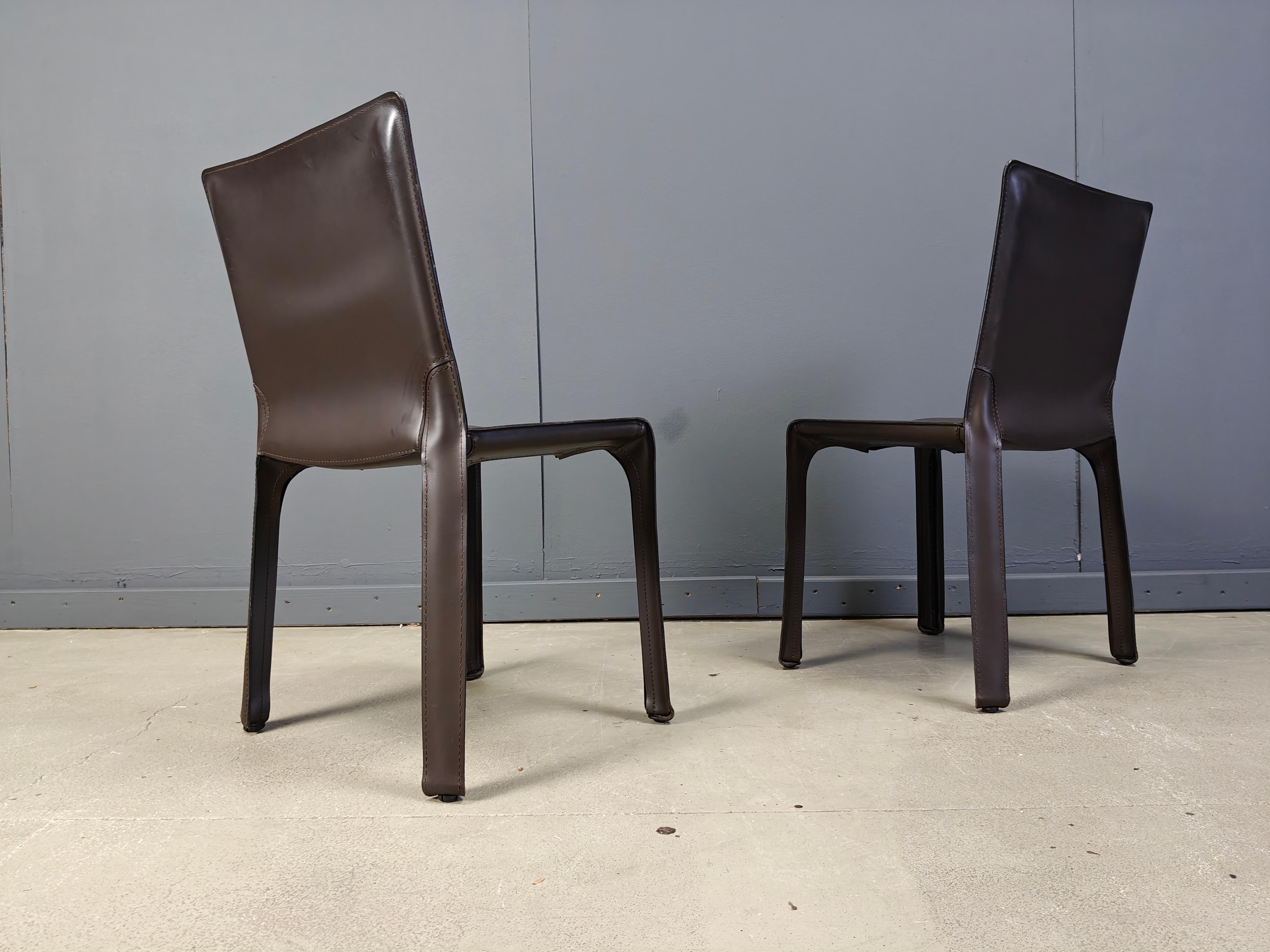 Satz von 6 Cassina Cab Stühlen von Mario Bellini, 1990er Jahre (Moderne) im Angebot
