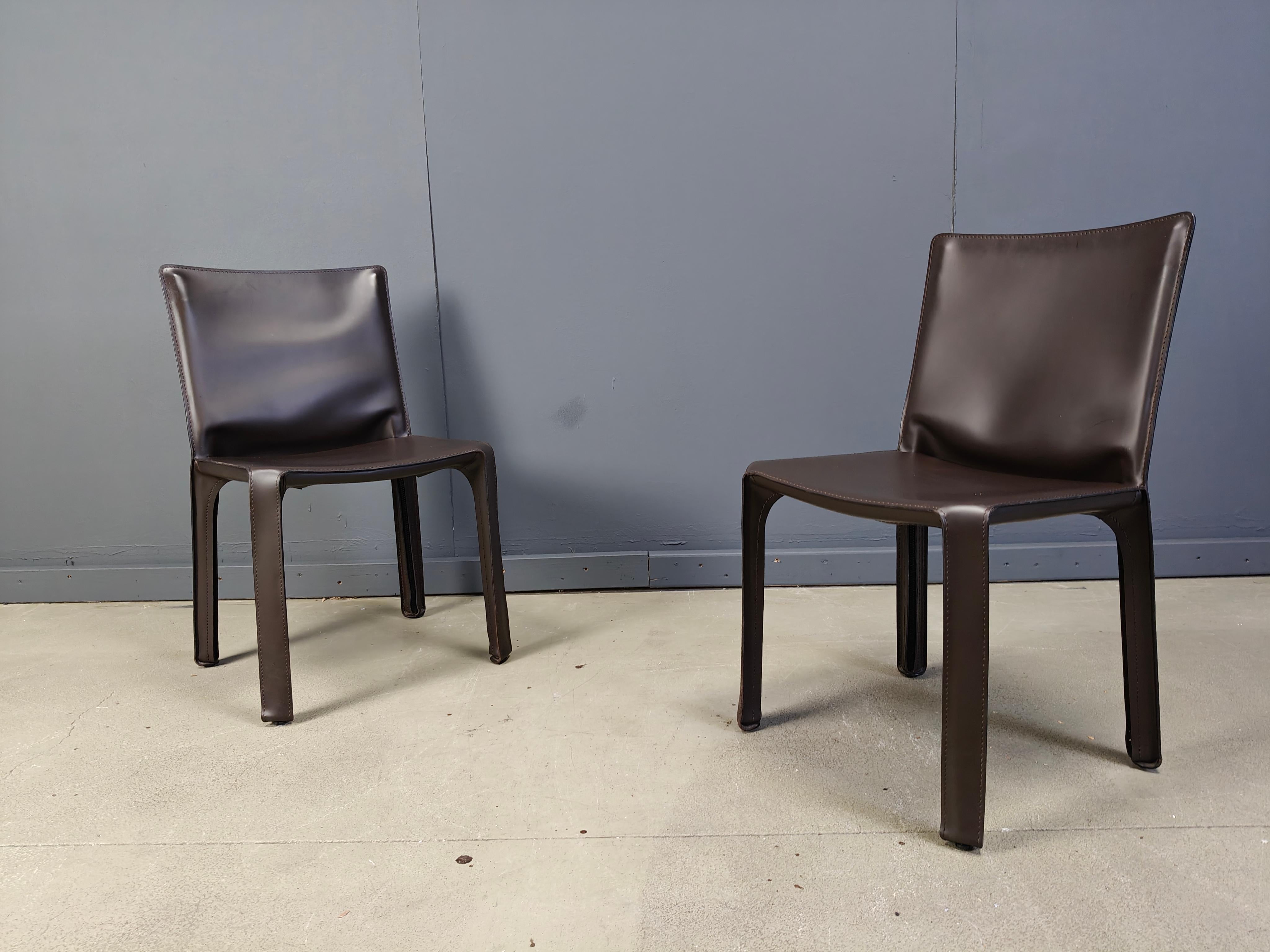 Satz von 6 Cassina Cab Stühlen von Mario Bellini, 1990er Jahre (Italienisch) im Angebot