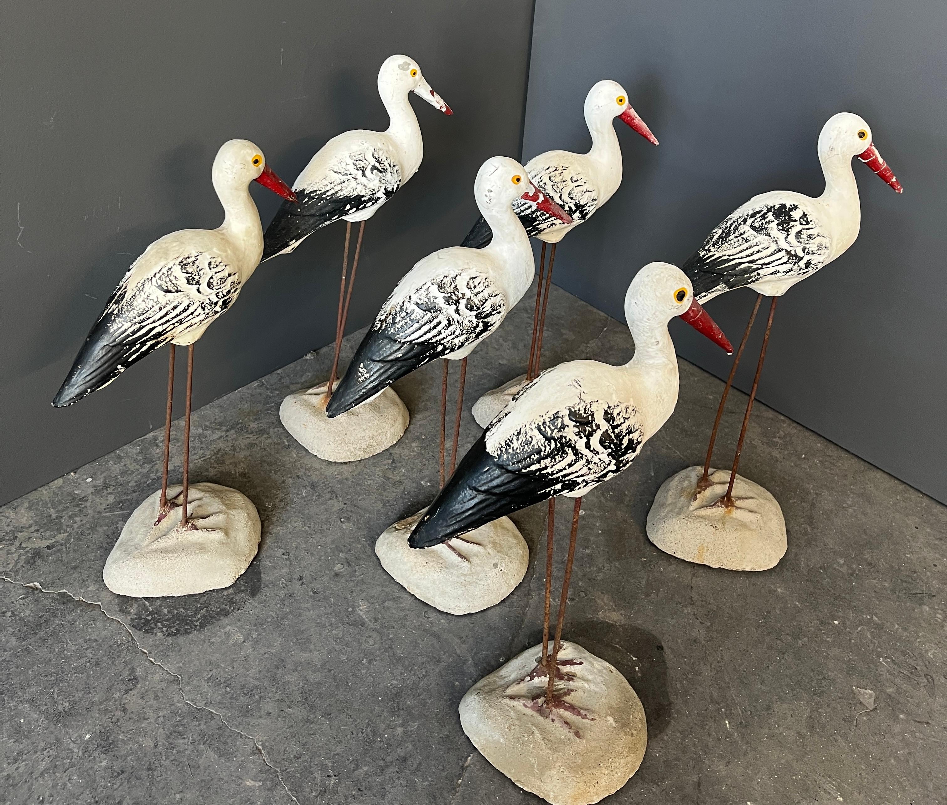 Juego de 6 gaviotas de piedra artificial. en venta 3