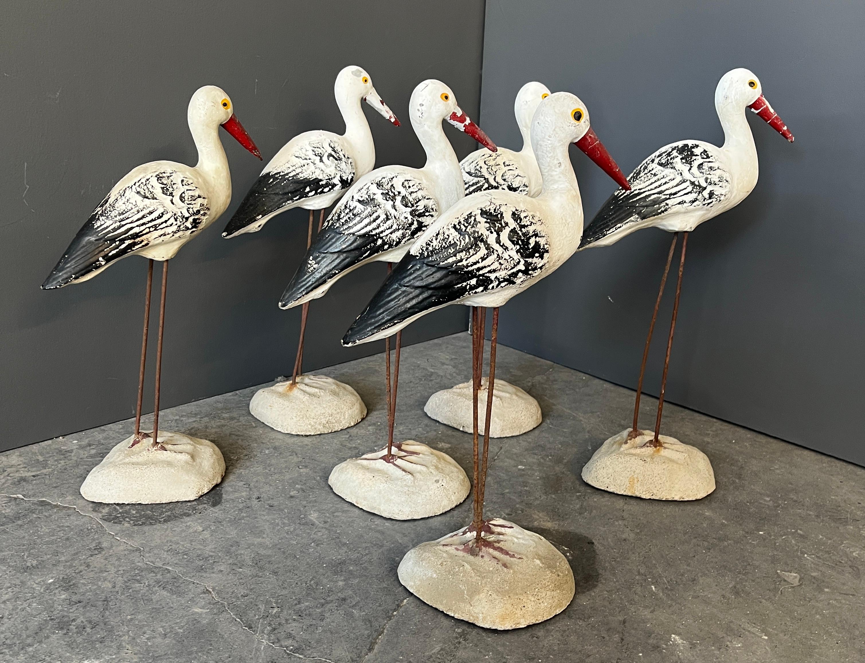 Juego de 6 gaviotas de piedra artificial. en venta 4