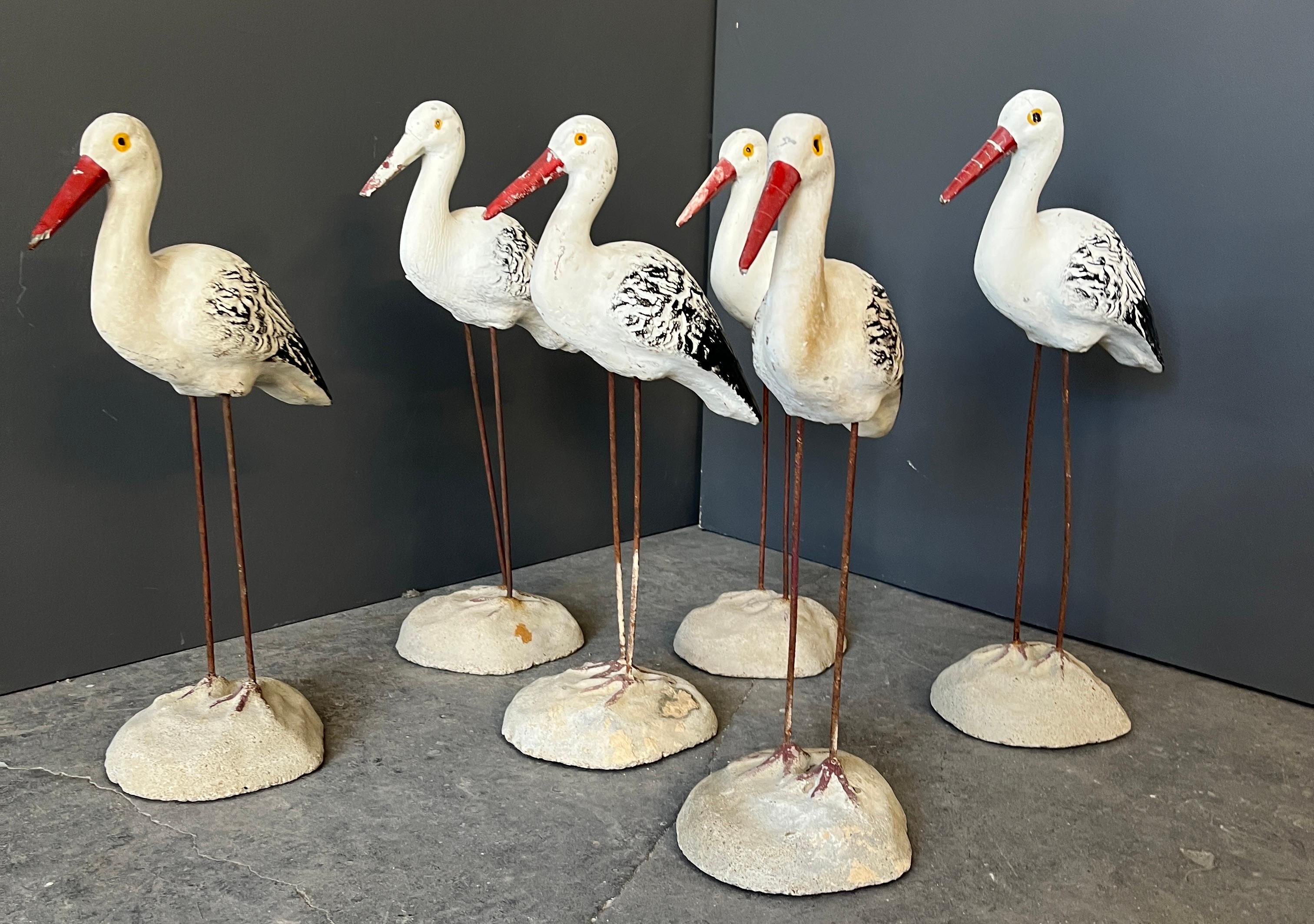 Juego de 6 gaviotas de piedra artificial. en venta 1