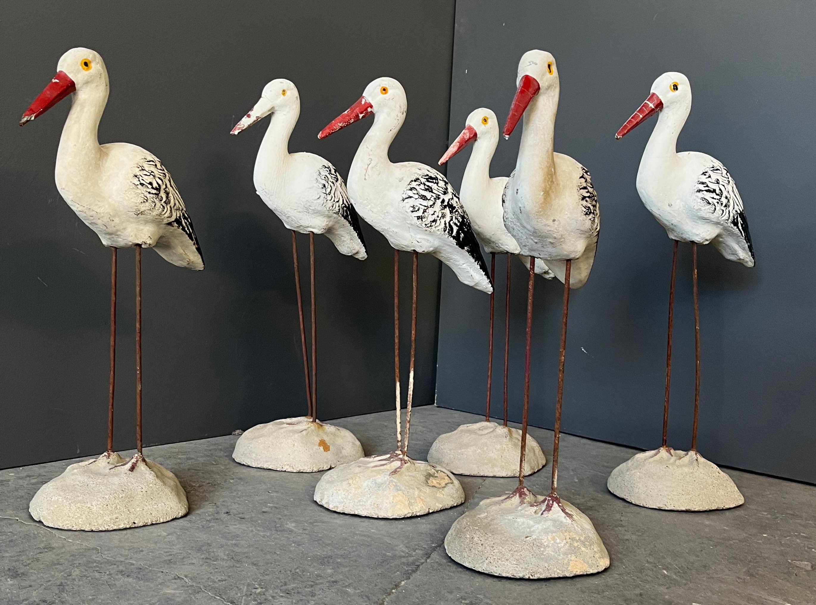 Juego de 6 gaviotas de piedra artificial. en venta 2