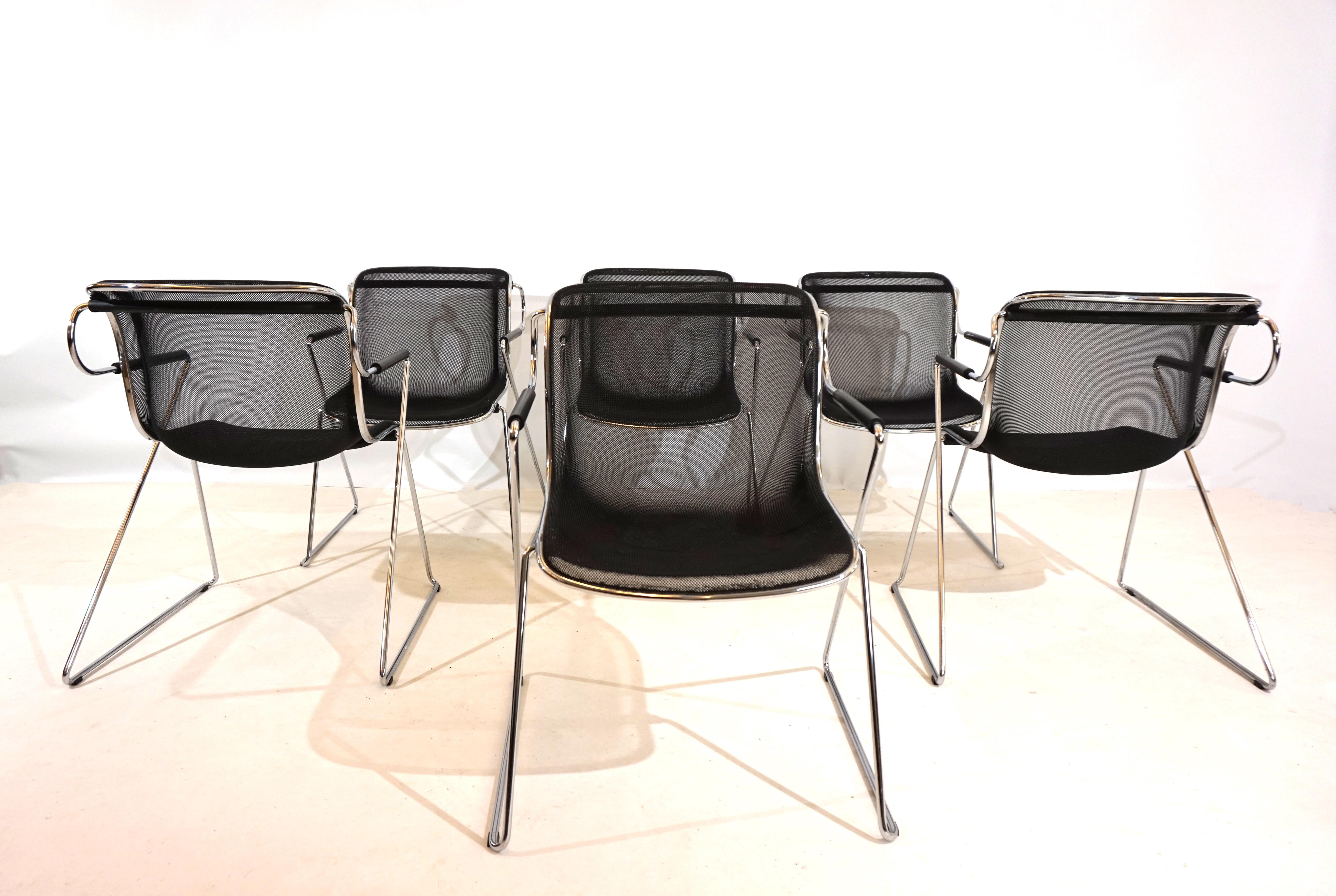 Set of 6 Castelli Penelope dining/conference chairs by Charles Pollock 3