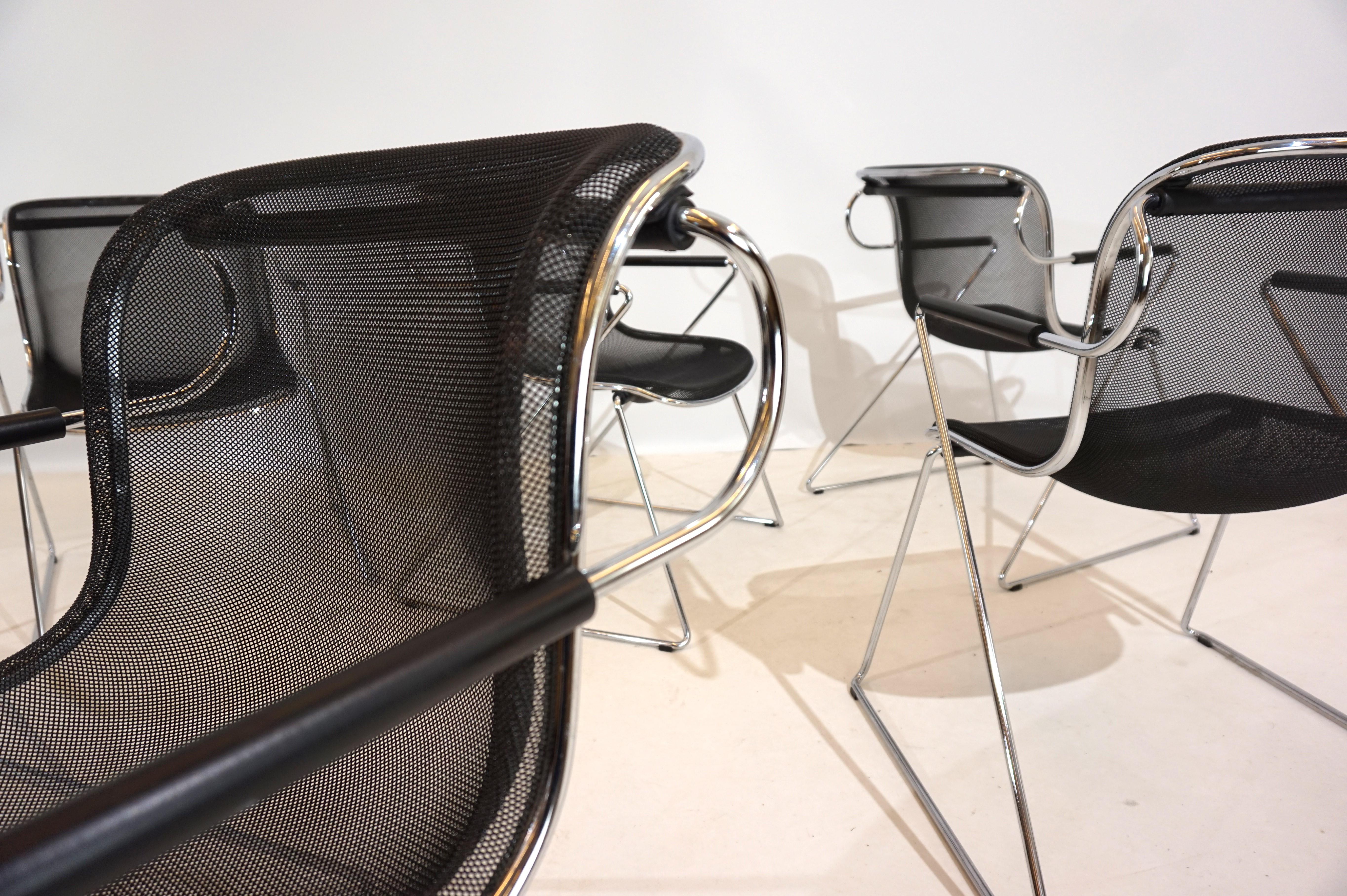 Late 20th Century Set of 6 Castelli Penelope dining/conference chairs by Charles Pollock