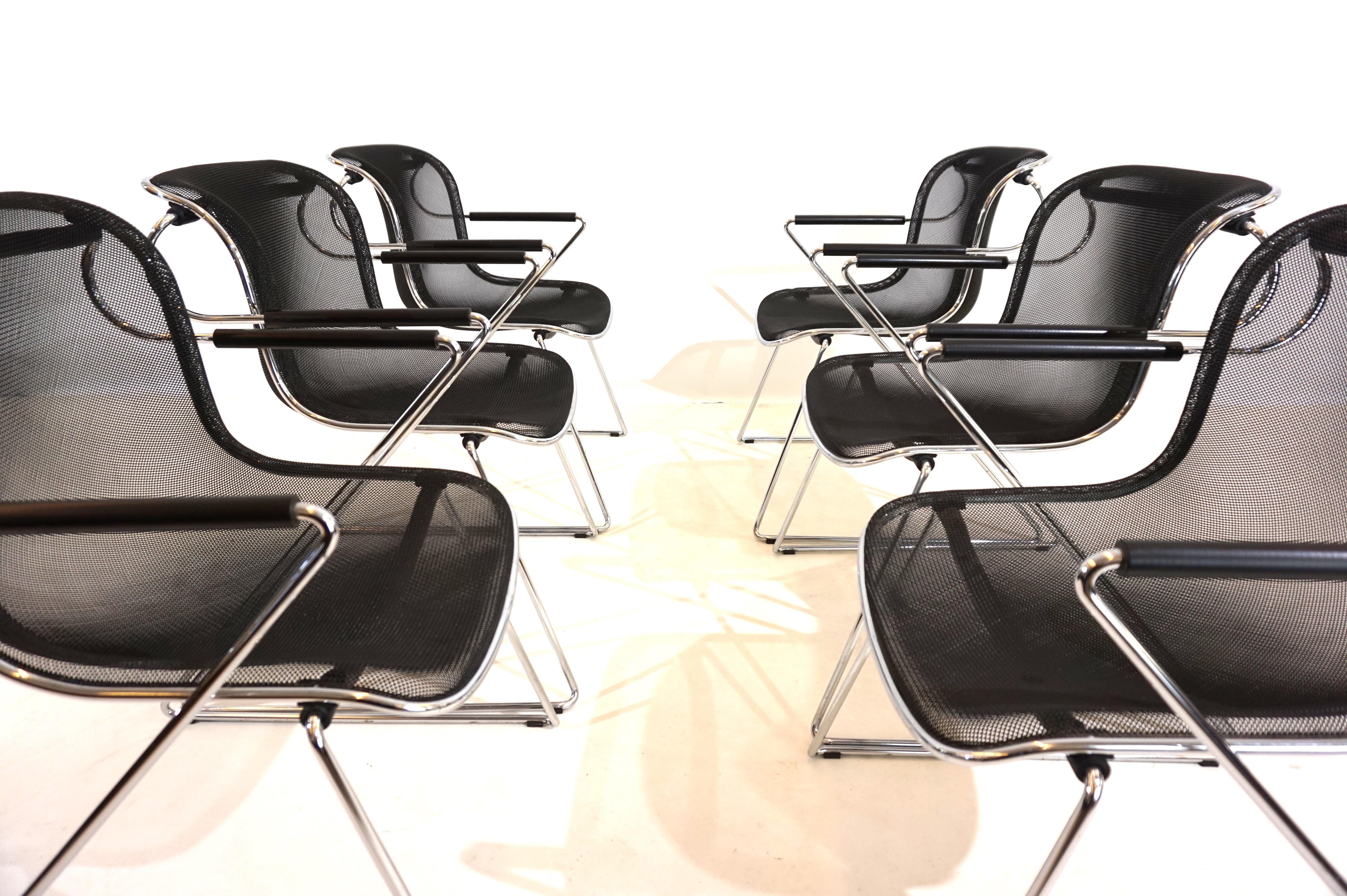 Set of 6 Castelli Penelope dining/conference chairs by Charles Pollock 2