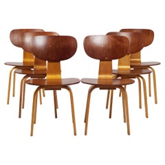 Set of 6 Cees Braakman Dining Chairs Model SB13 Combex Series for Pastoe