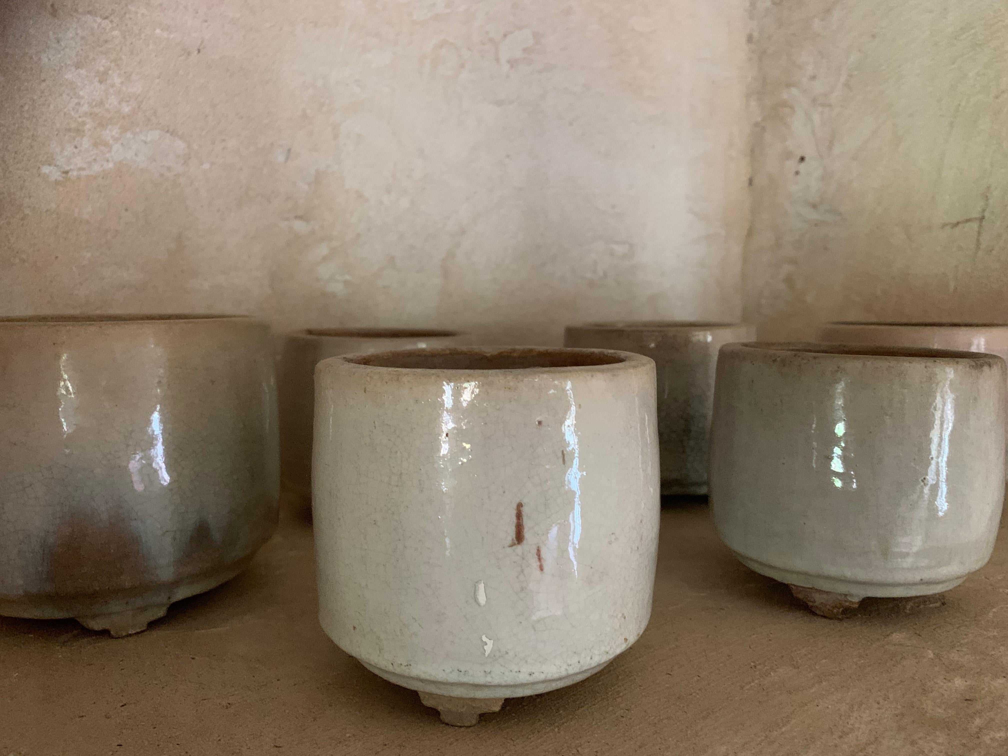 Set of 6 Celadon Incense Burner Pots In Good Condition In Vosselaar, BE