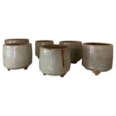 Lot de 6 pots d'encens céladon