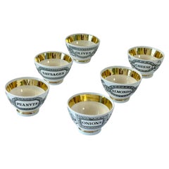 FORNASETTI Set di 6 ciotole per antipasti in ceramica di Fornasetti