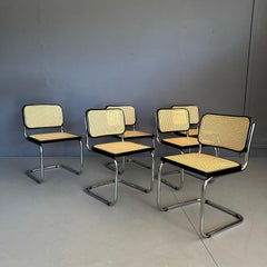 Juego de 6 sillas CESCA, modelo B32, diseño de Marcel Breuer para Gavina 1970