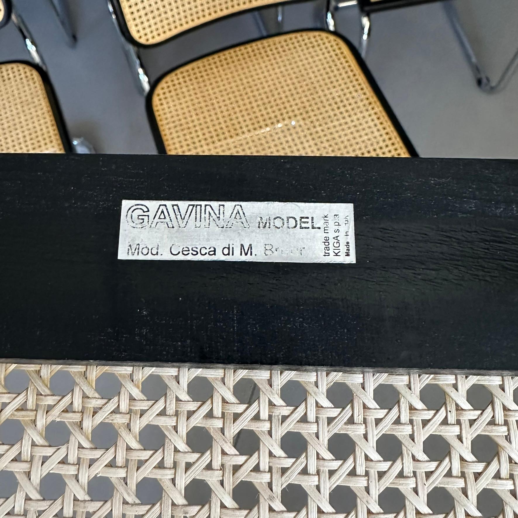 Set of 6 CESCA chairs, model B32, design by Marcel Breuer for Gavina 1970 In Good Condition In Milan, IT