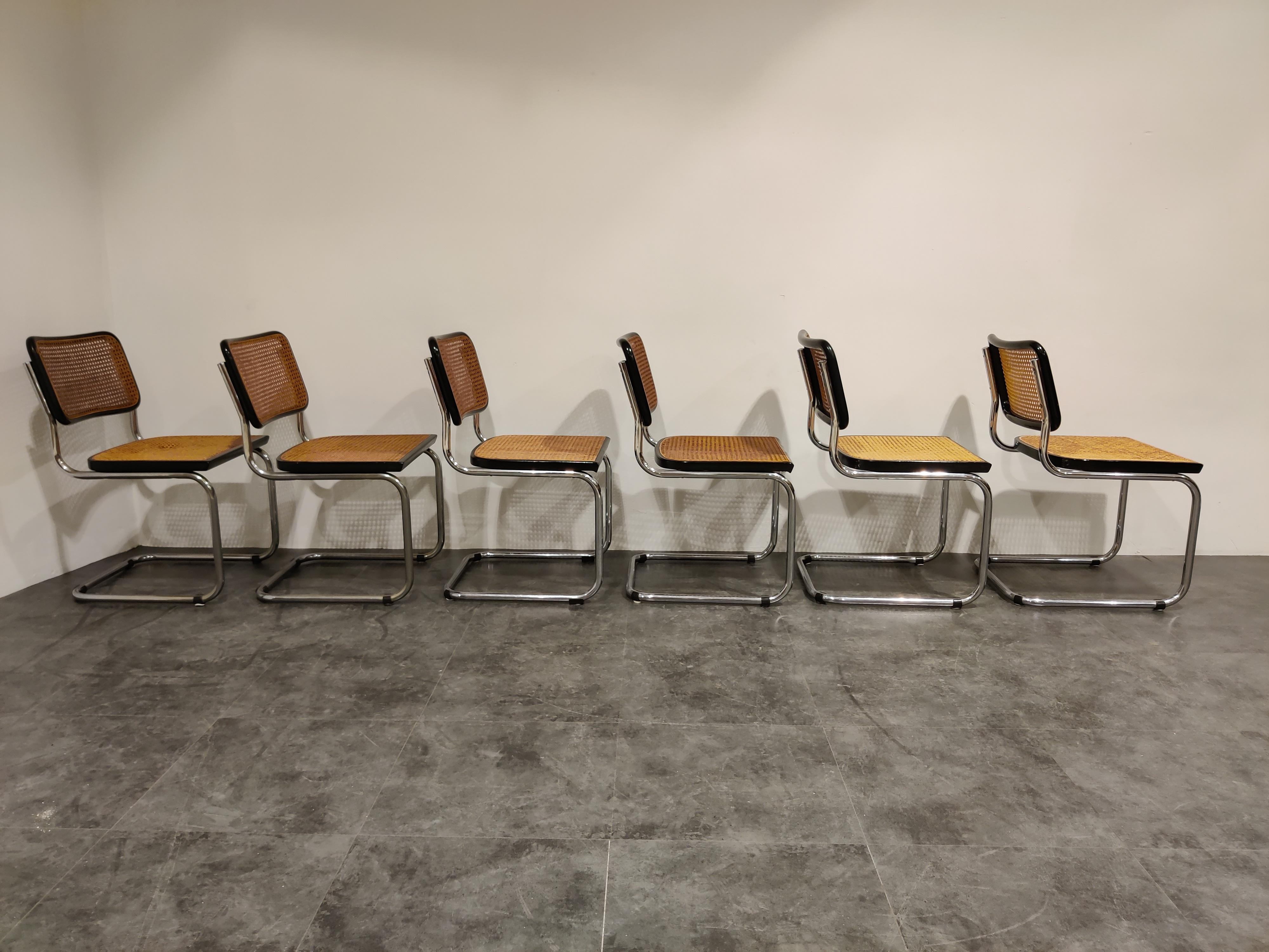 Bauhaus Set of 6 Cesca side chairs, 1970s