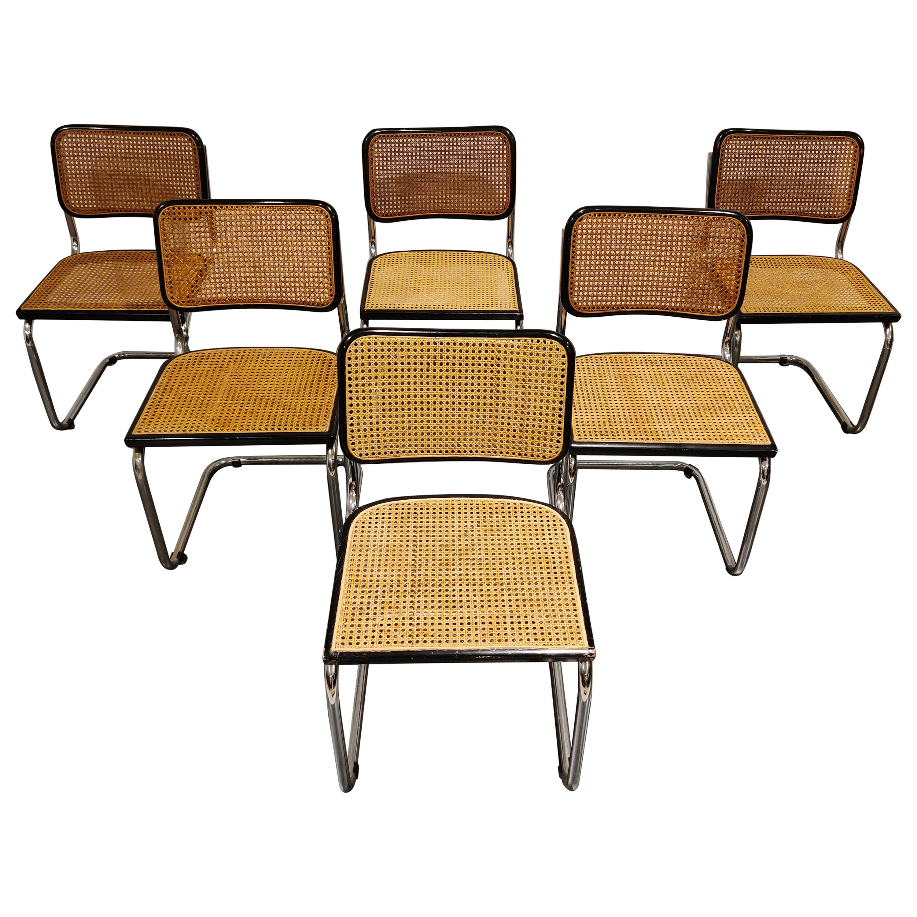 Set of 6 Cesca side chairs, 1970s