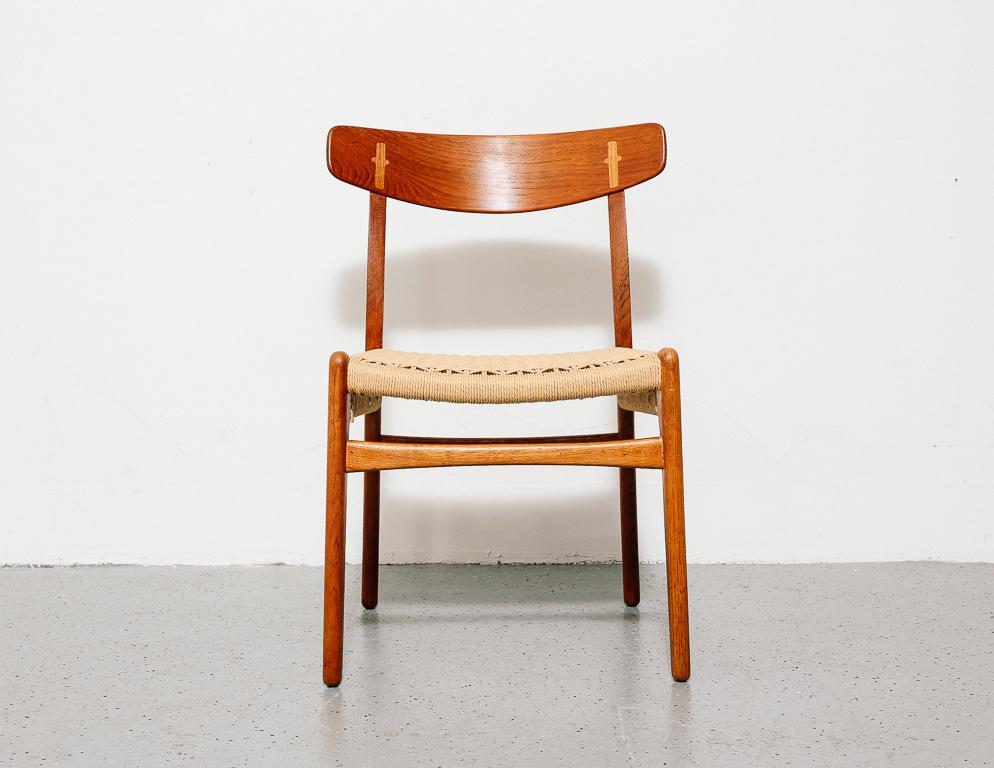 Mid-20th Century Set of 6 CH23 Teak and Oak Dining Chairs by Hans Wegner