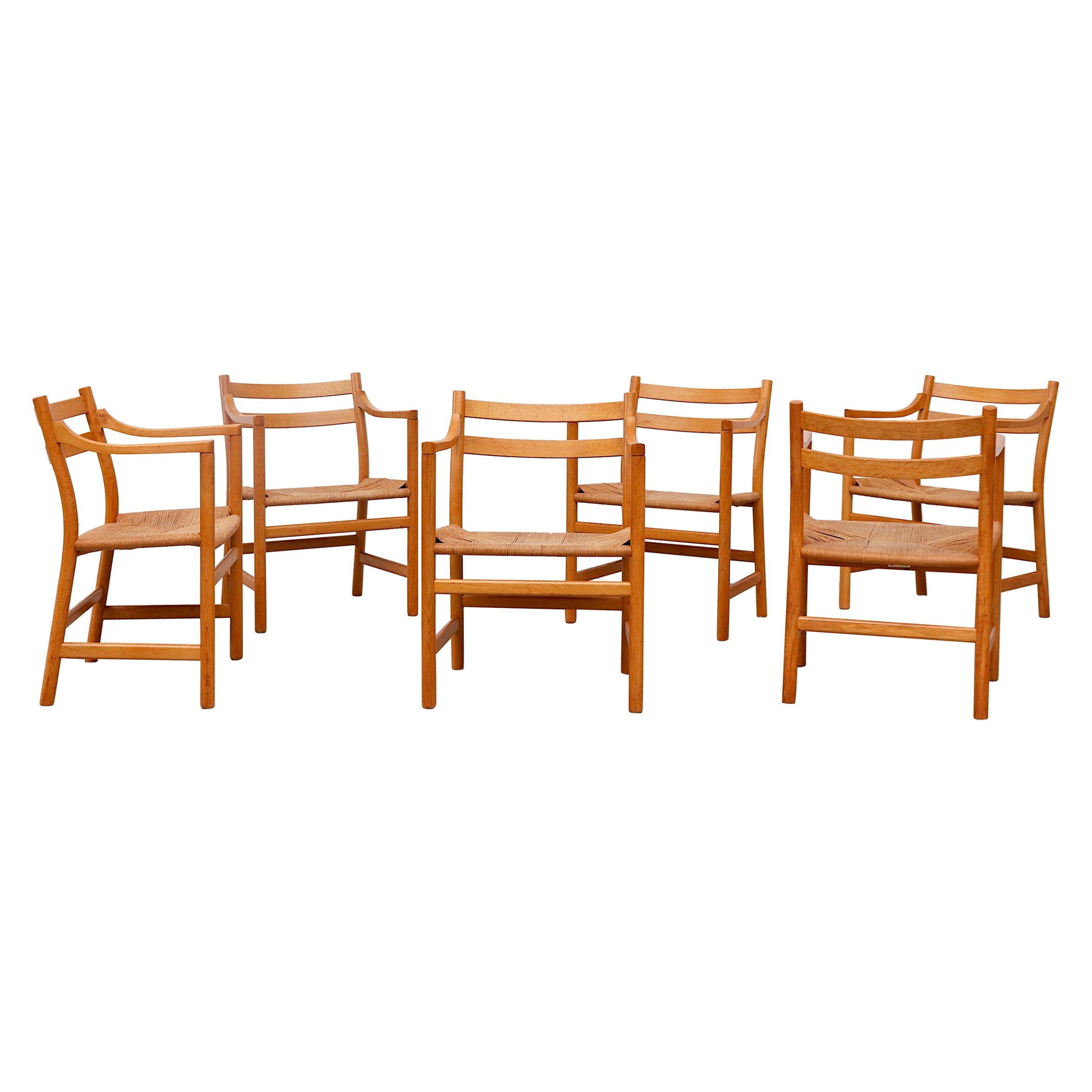 Set of 6 'CH46' Oak Dining or Armchairs by Hans J. Wegner