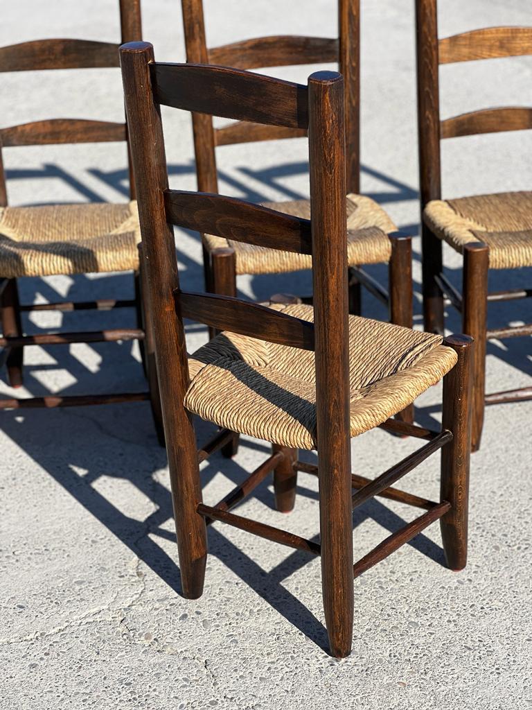 Set of 6 Chairs 1950 Charlotte Perriand Style In Good Condition For Sale In Saint Rémy de Provence, FR