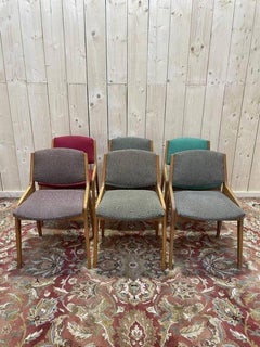 Set di 6 sedie del 1950 in faggio massiccio