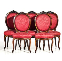 Set of 6 Chairs 19th Century Palisander Wood