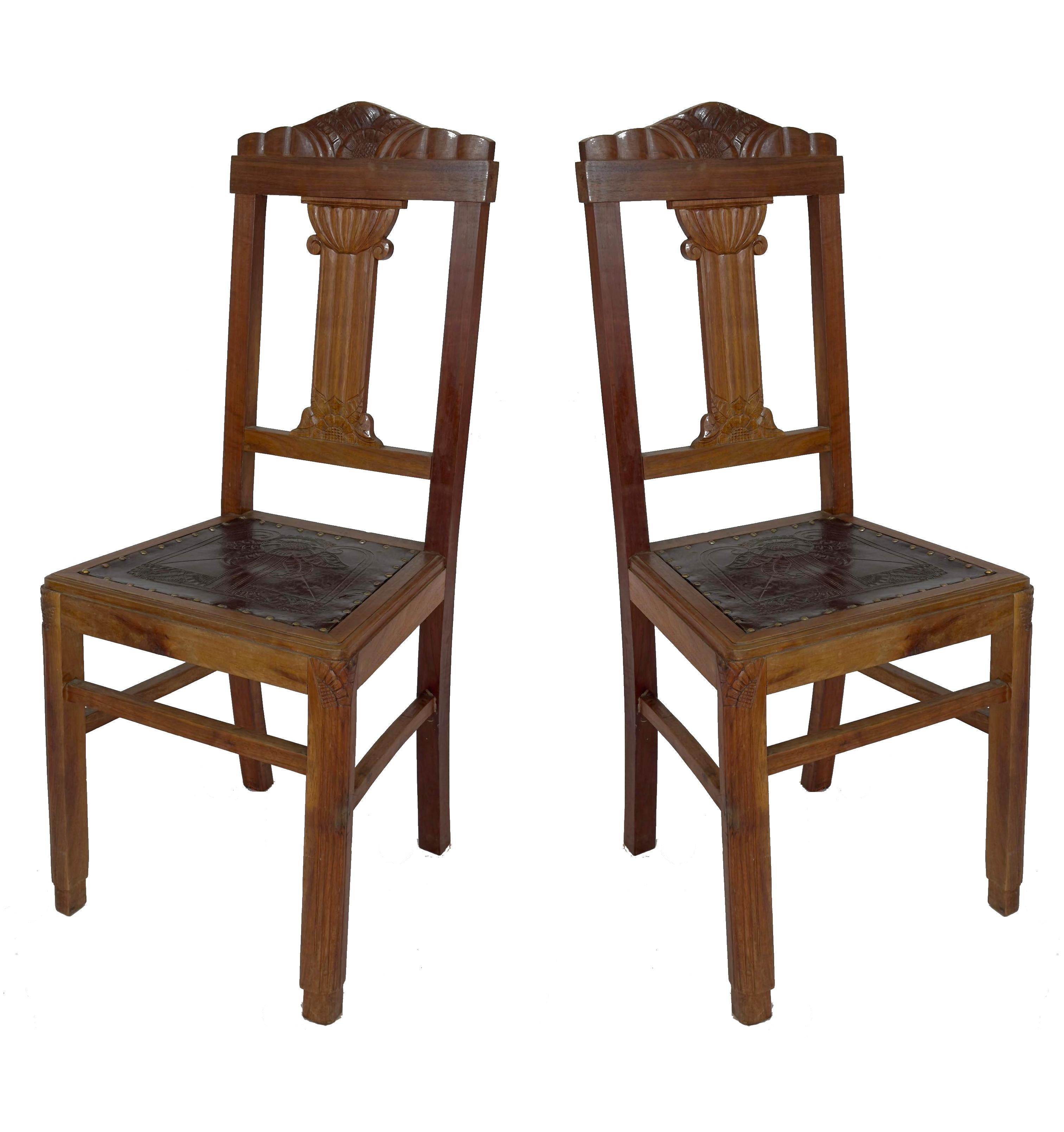 Ensemble de 6 chaises, 20e siècle Art déco État moyen - En vente à Lisbon, PT