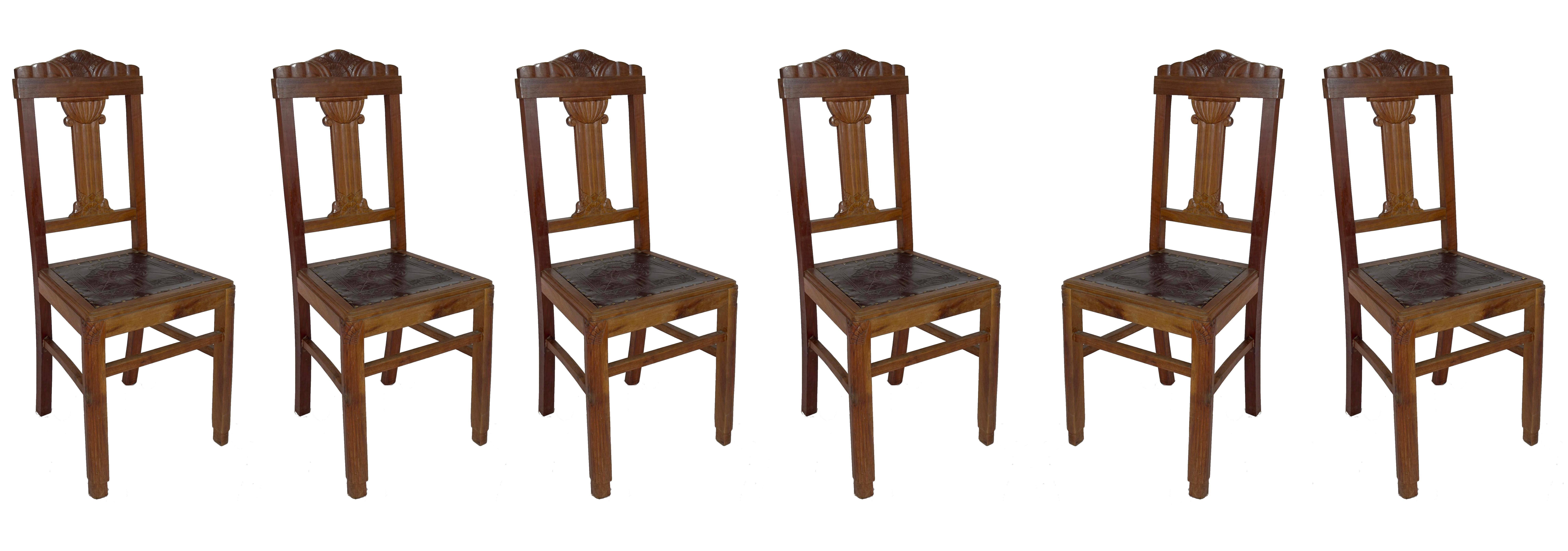 Ensemble de 6 chaises, 20e siècle Art déco en vente 1