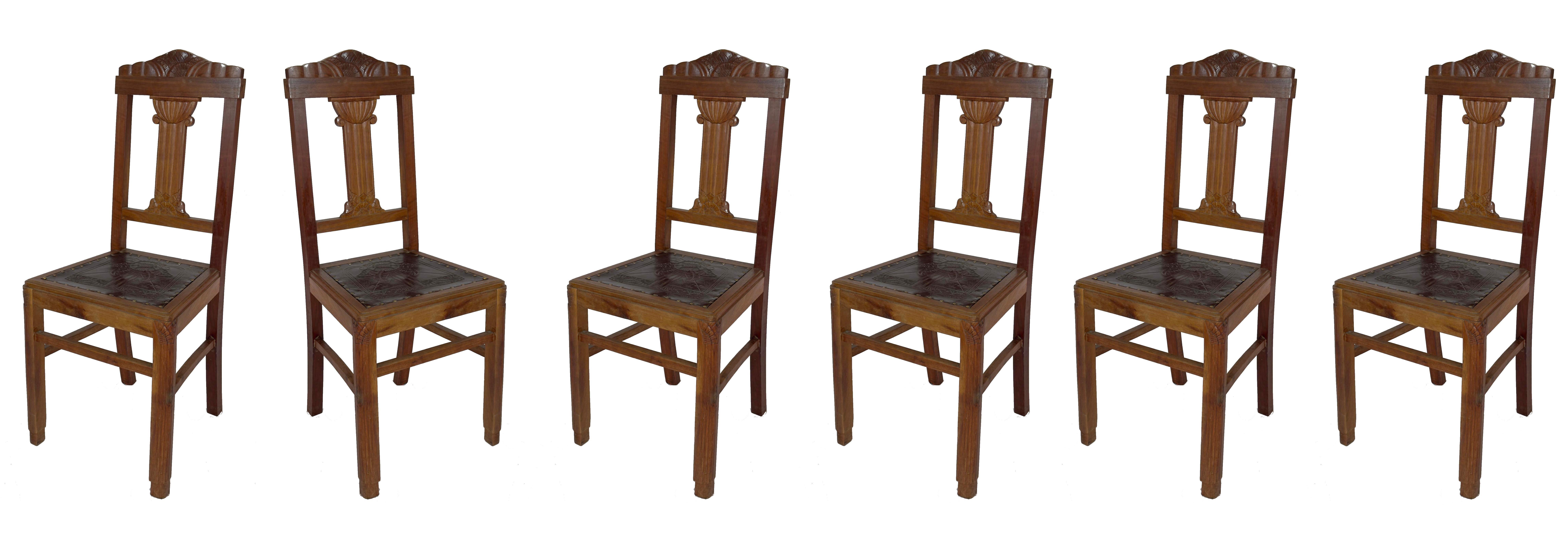 Ensemble de 6 chaises, 20e siècle Art déco en vente 2