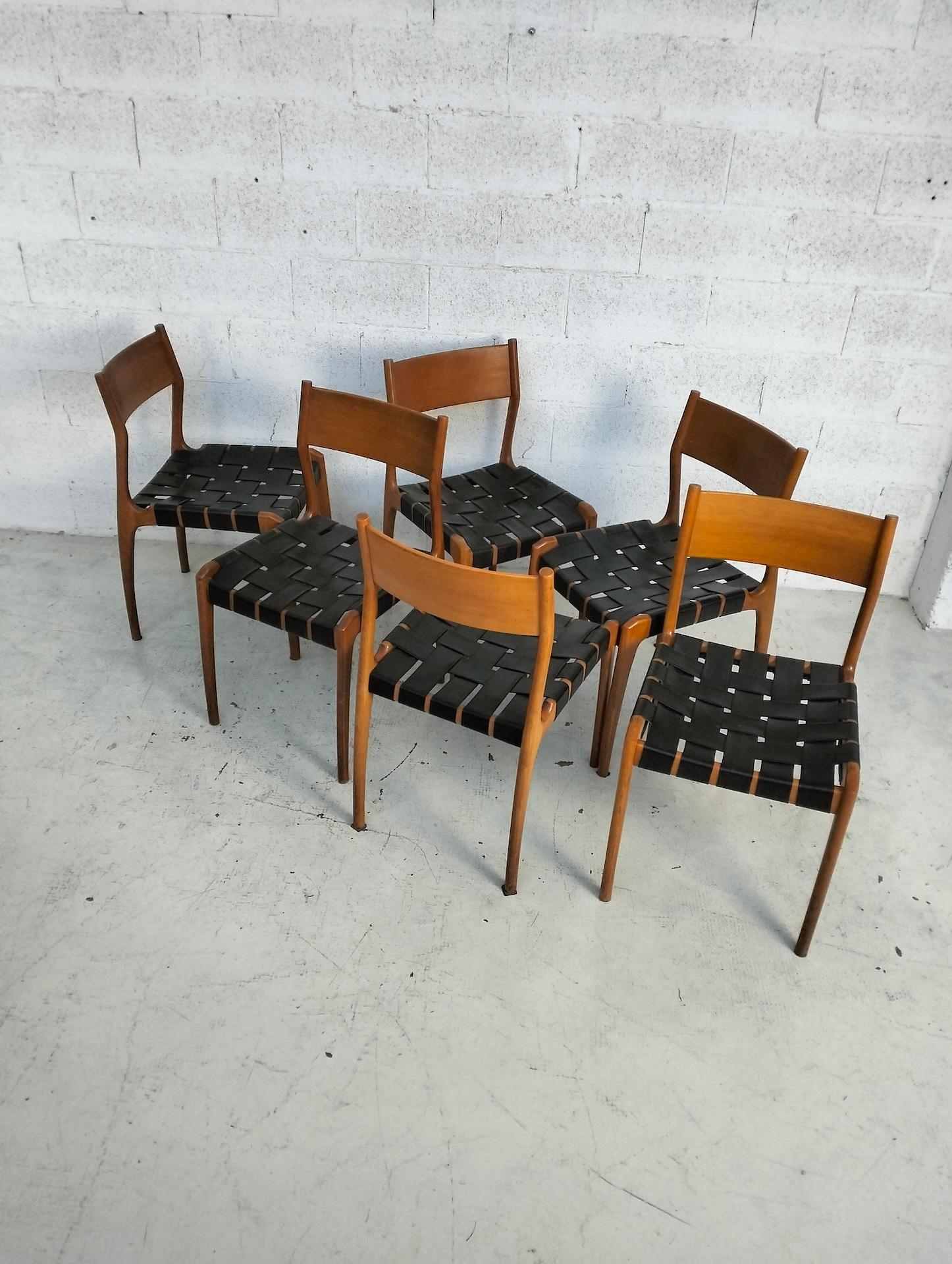 6er Set Stühle Modell 993 von Studio TiPi für Montina 60s (Moderne der Mitte des Jahrhunderts) im Angebot