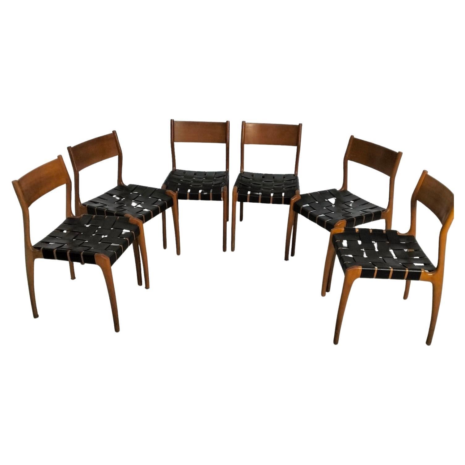 Set of 6 chairs 993 model by Studio TiPi for Montina  60s