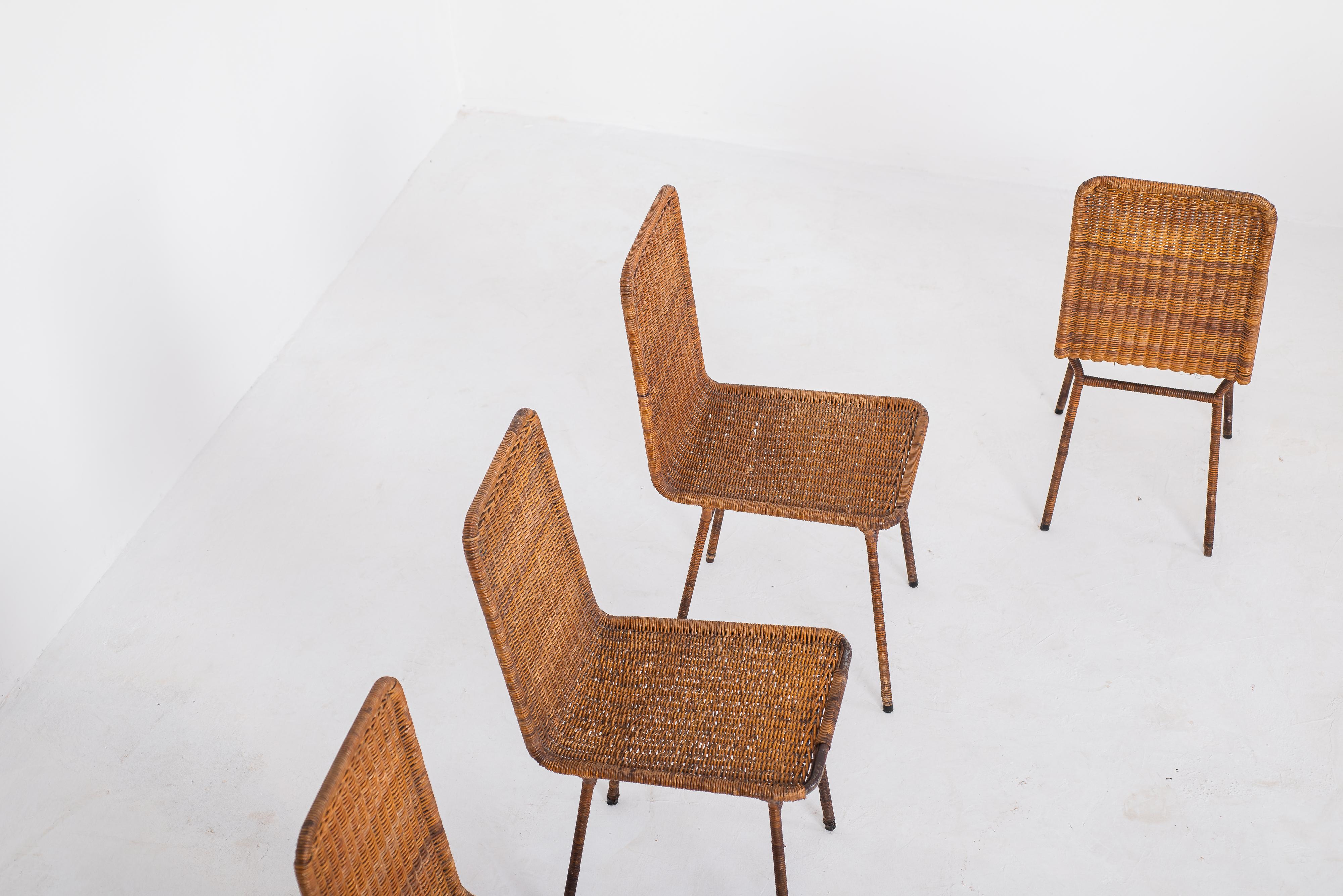 Set di 6 sedie attribuite a Martin Eisler, circa 1950. in vendita 3