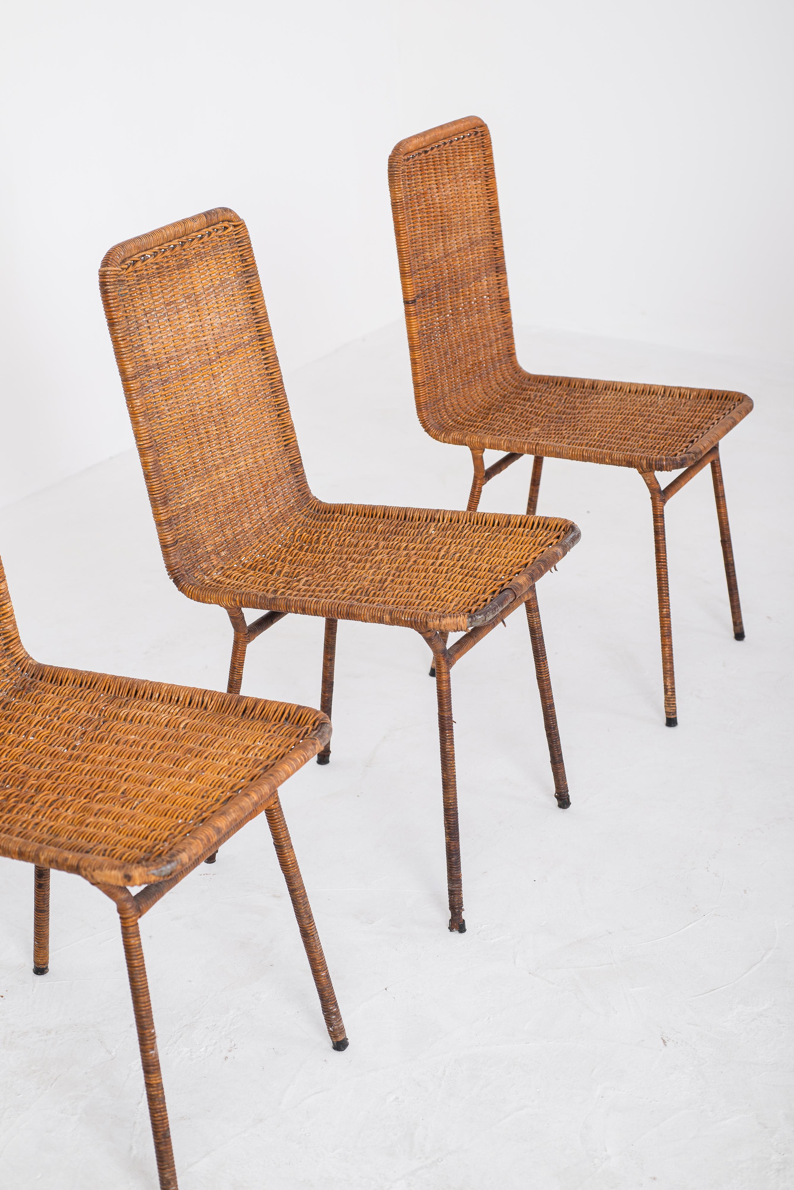 Mid-Century moderno Set di 6 sedie attribuite a Martin Eisler, circa 1950. in vendita