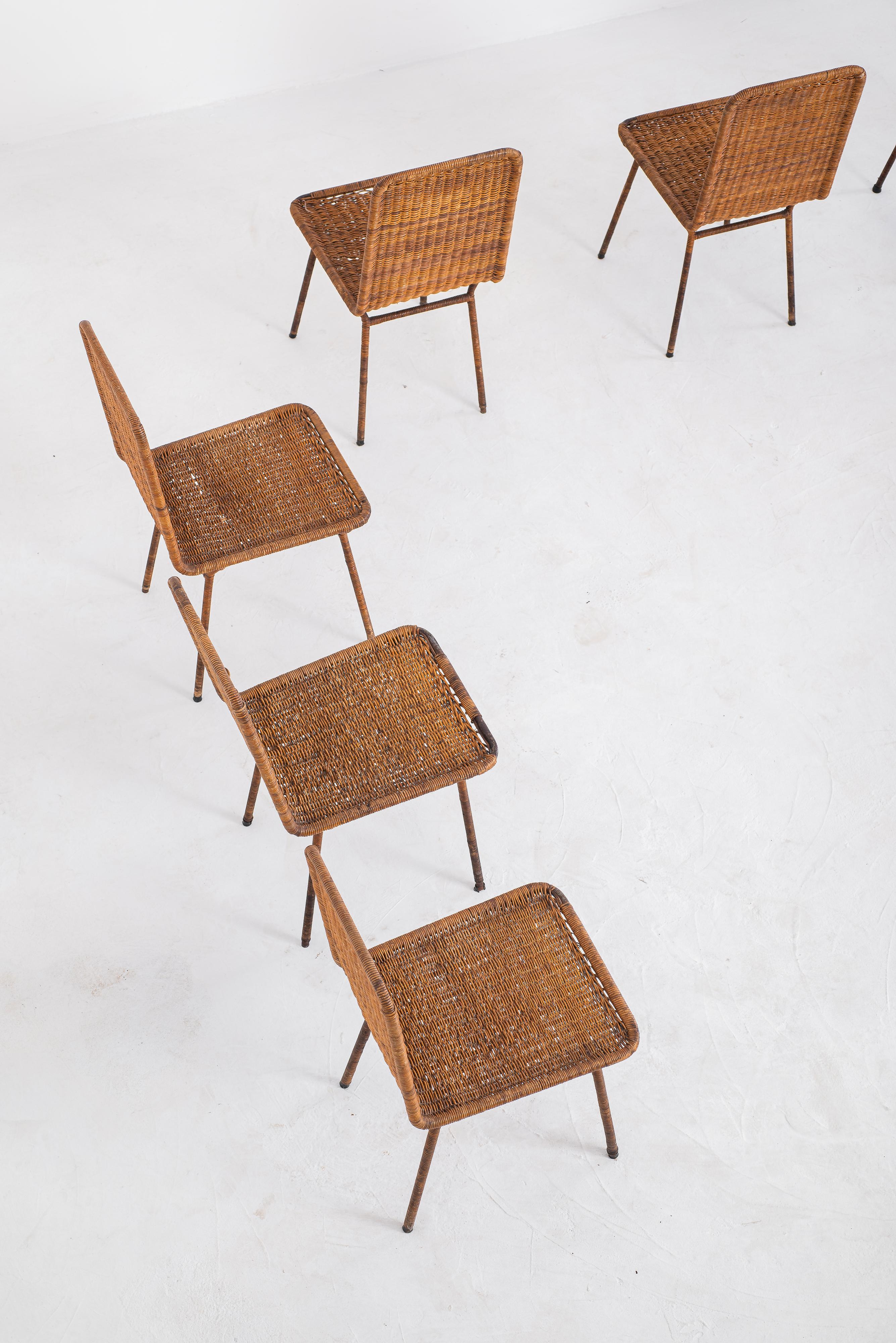 Set di 6 sedie attribuite a Martin Eisler, circa 1950. in vendita 2