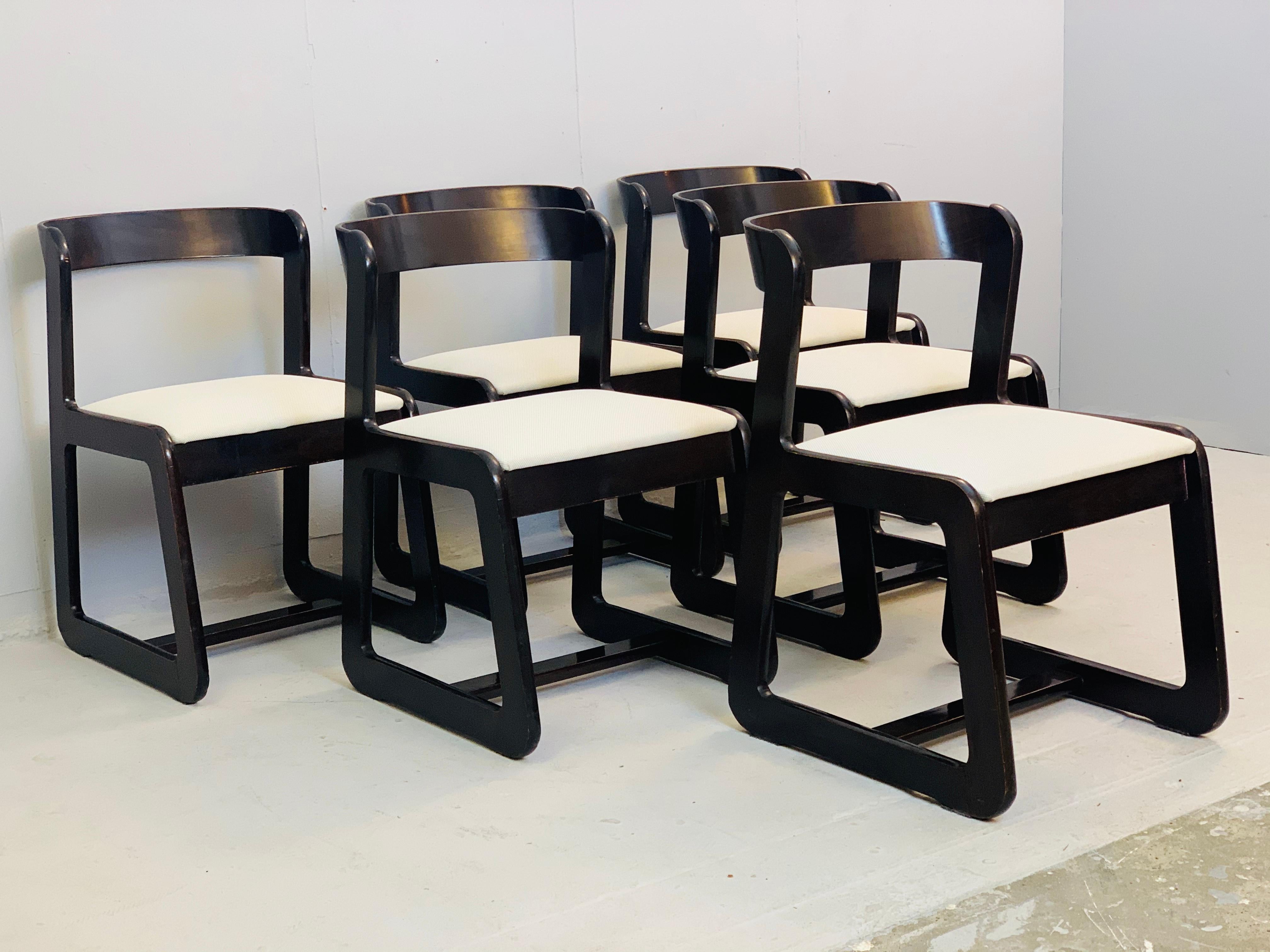 Set of 6 chairs attributed to Willy Rizzo.